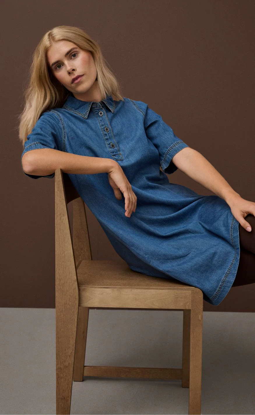Culture Kjole - Winnie Arpa - Dark Blue Wash - Image 10