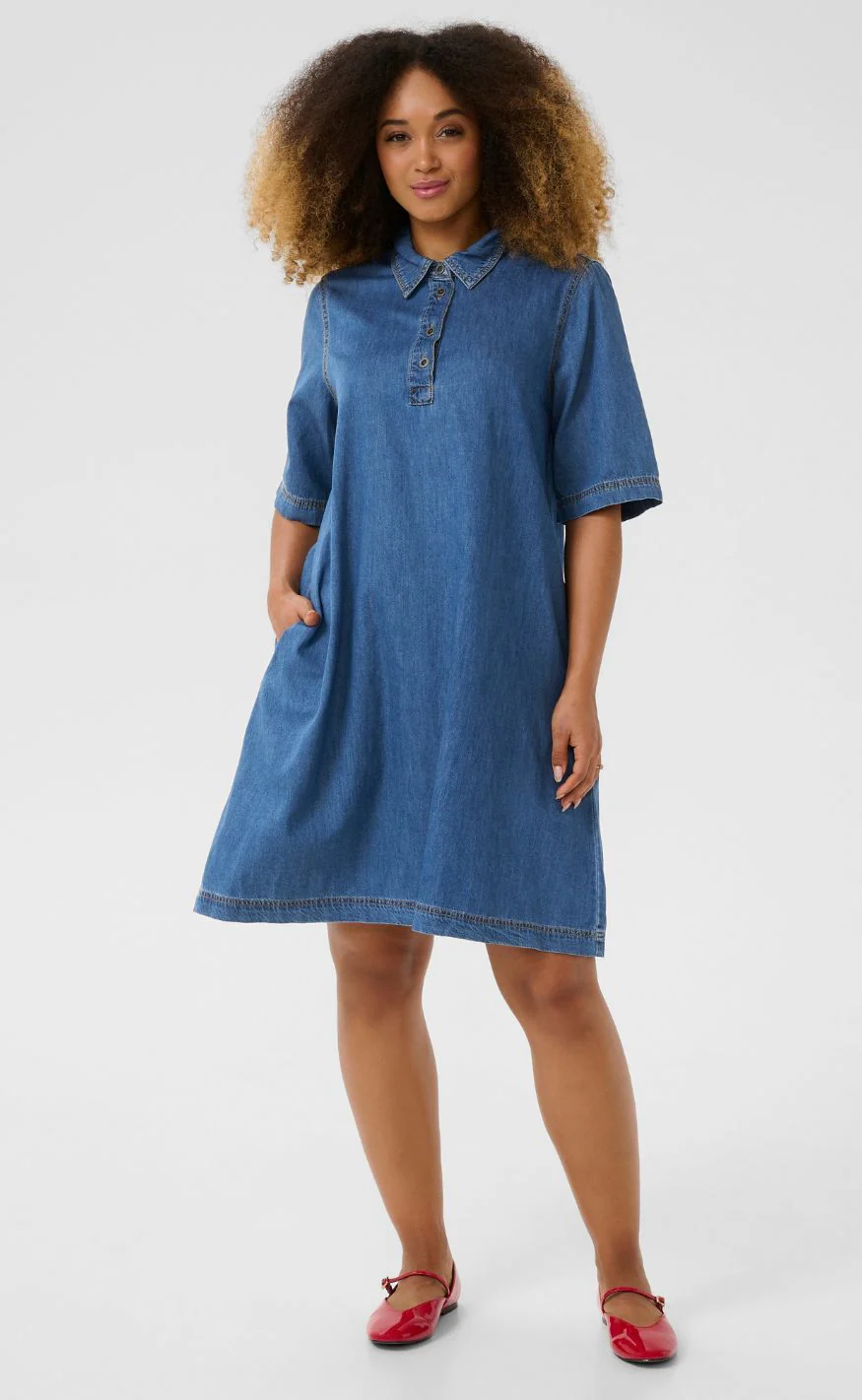 Culture Kjole - Winnie Arpa - Dark Blue Wash - Image 11