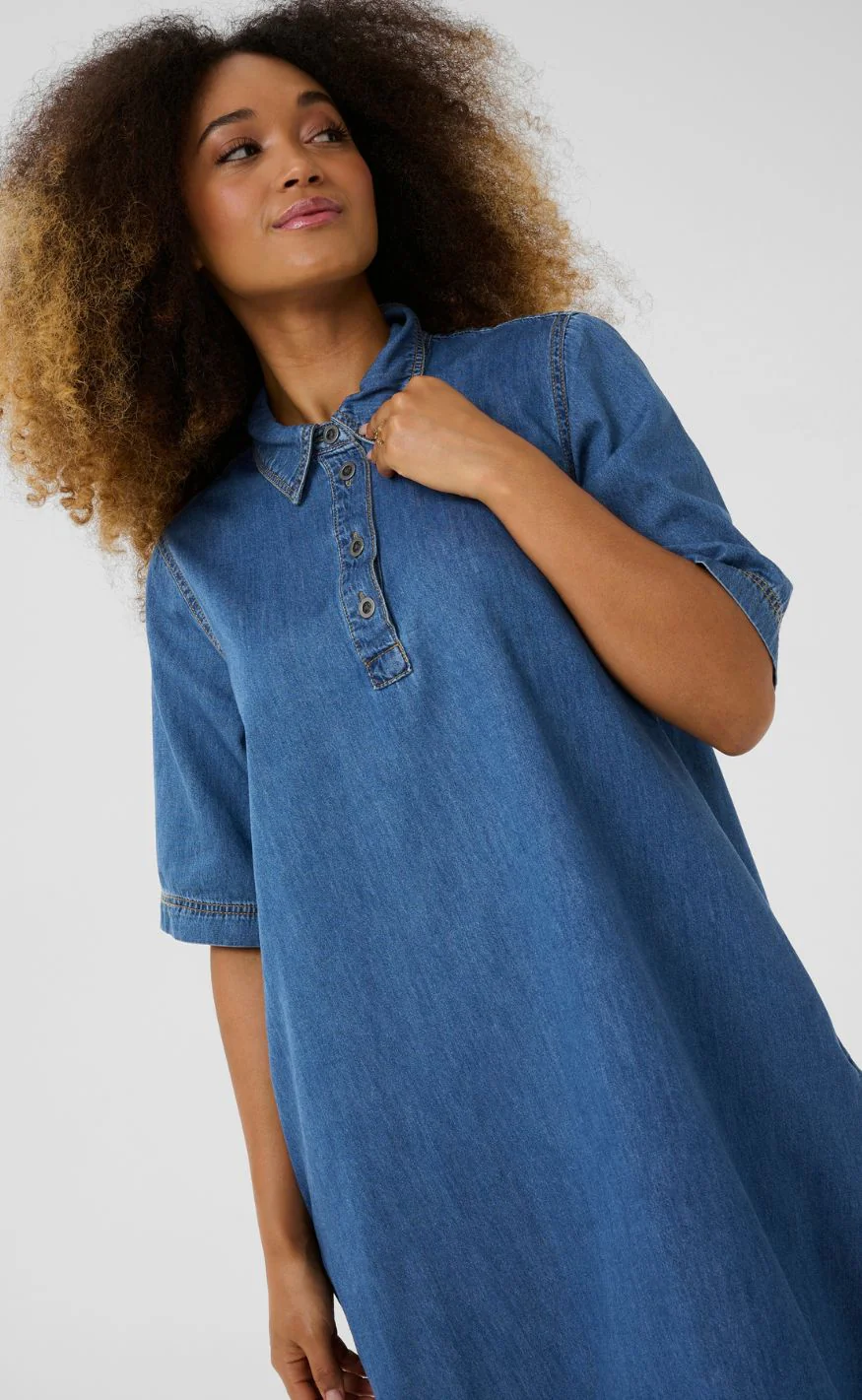 Culture Kjole - Winnie Arpa - Dark Blue Wash - Image 12