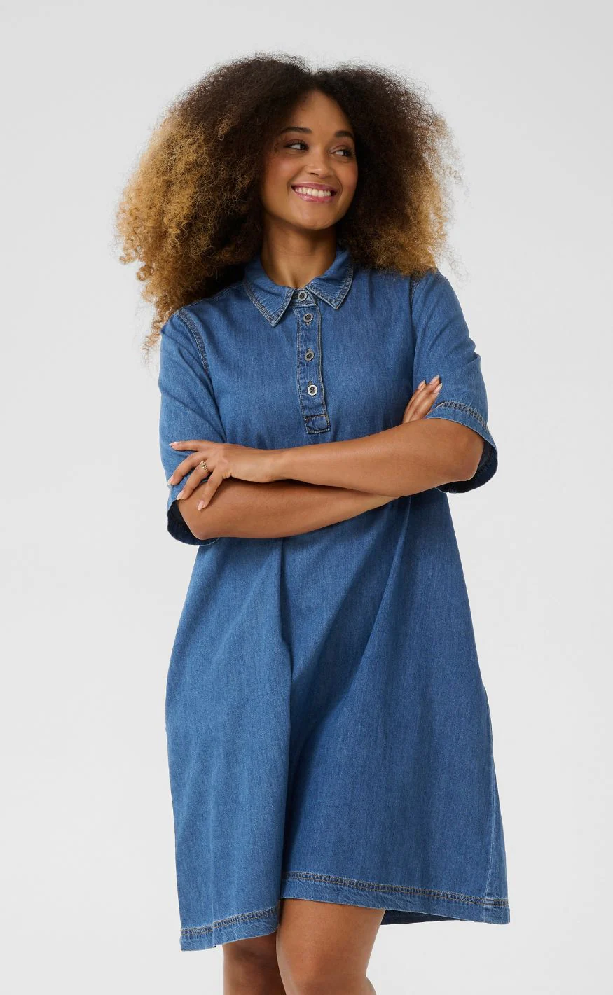 Culture Kjole - Winnie Arpa - Dark Blue Wash - Image 13
