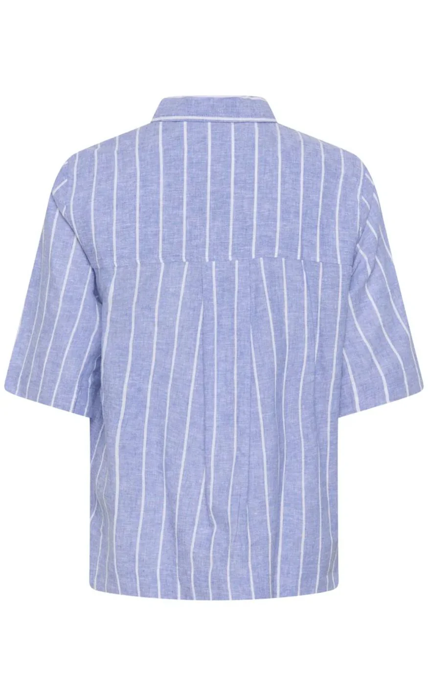 Culture Skjorte - Arletty - Powder Blue/Gardenia Stripe - Image 3