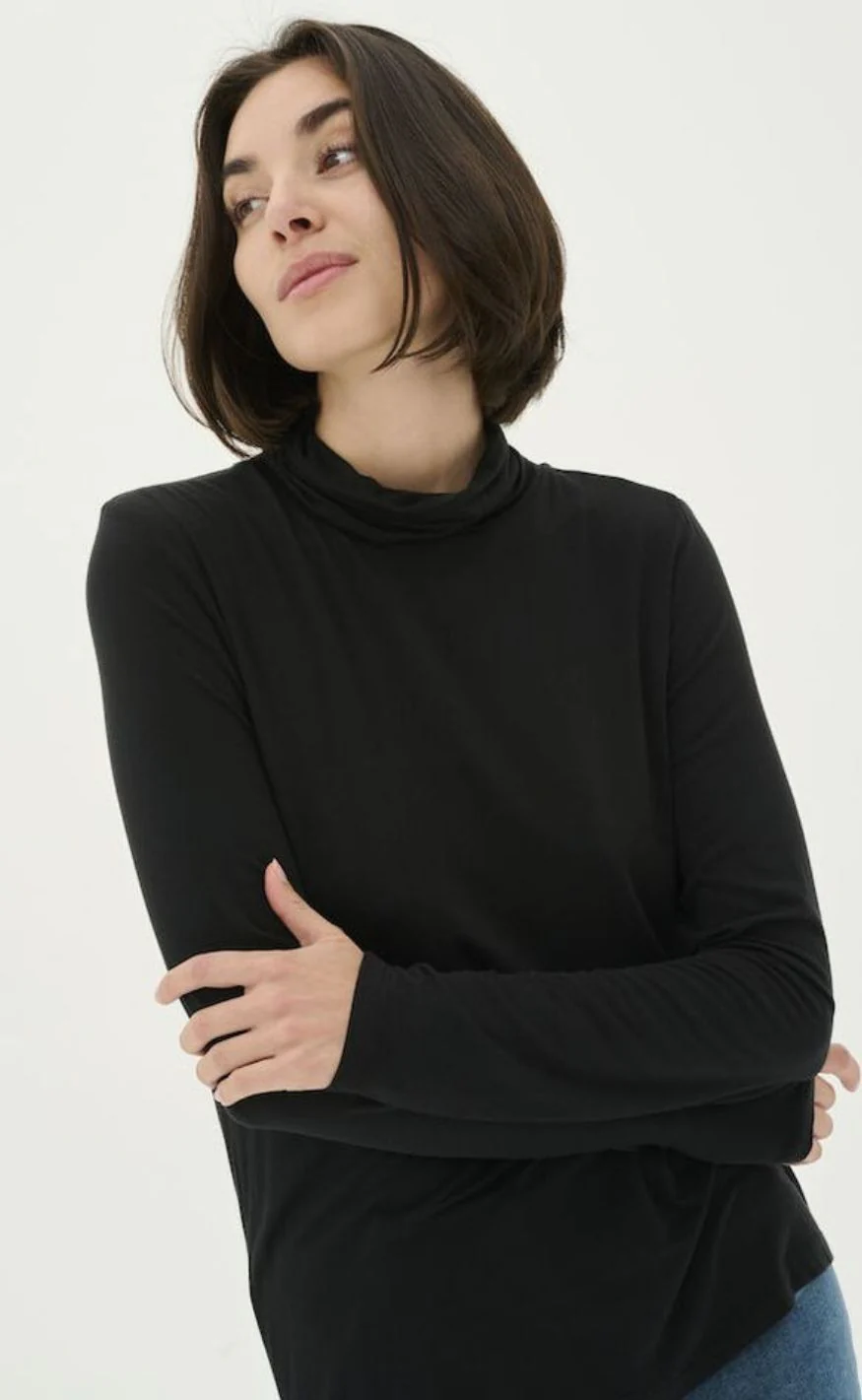 Culture Bluse - Poppy Rollneck - Black - Image 4