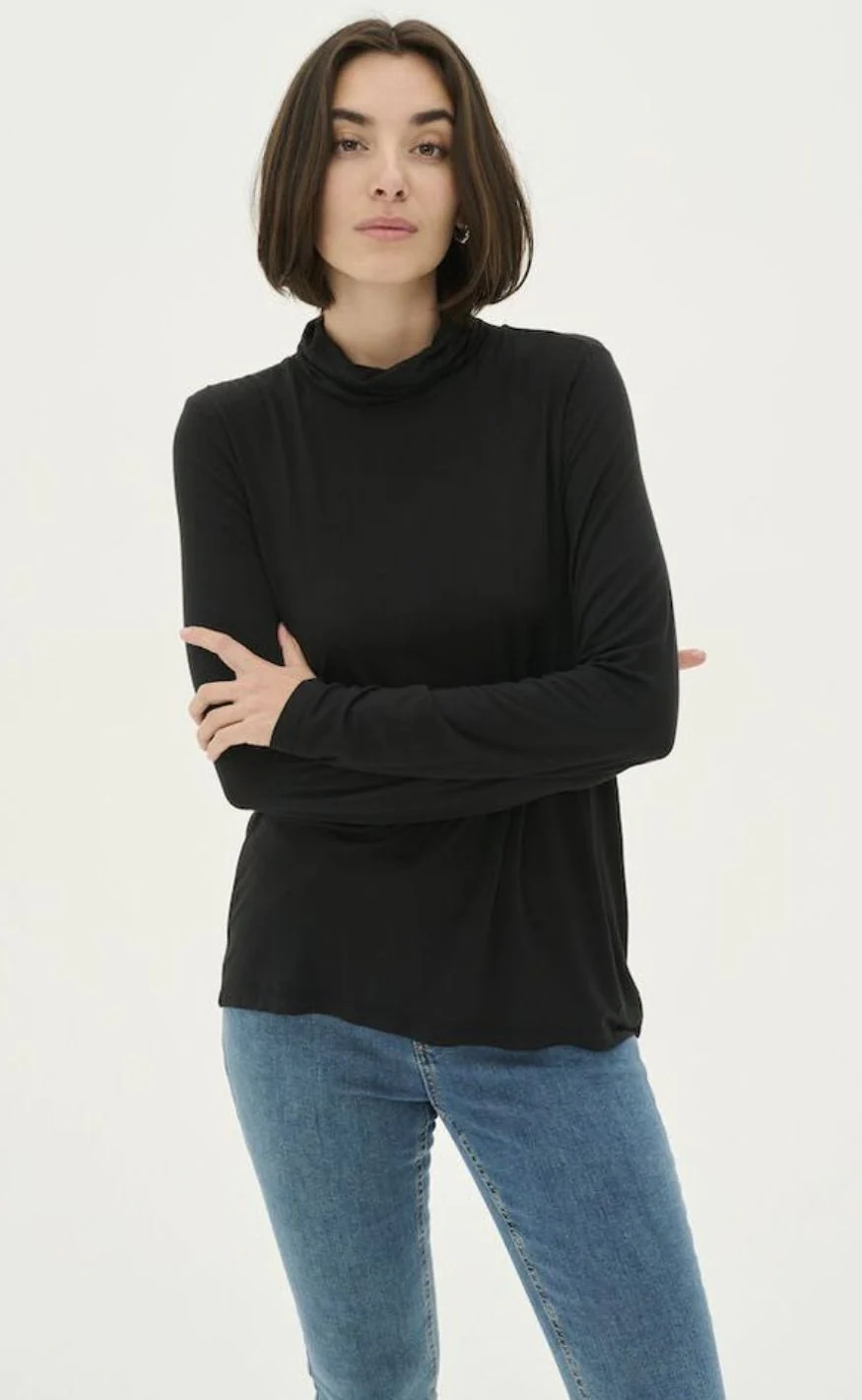 Culture Bluse - Poppy Rollneck - Black - Image 5