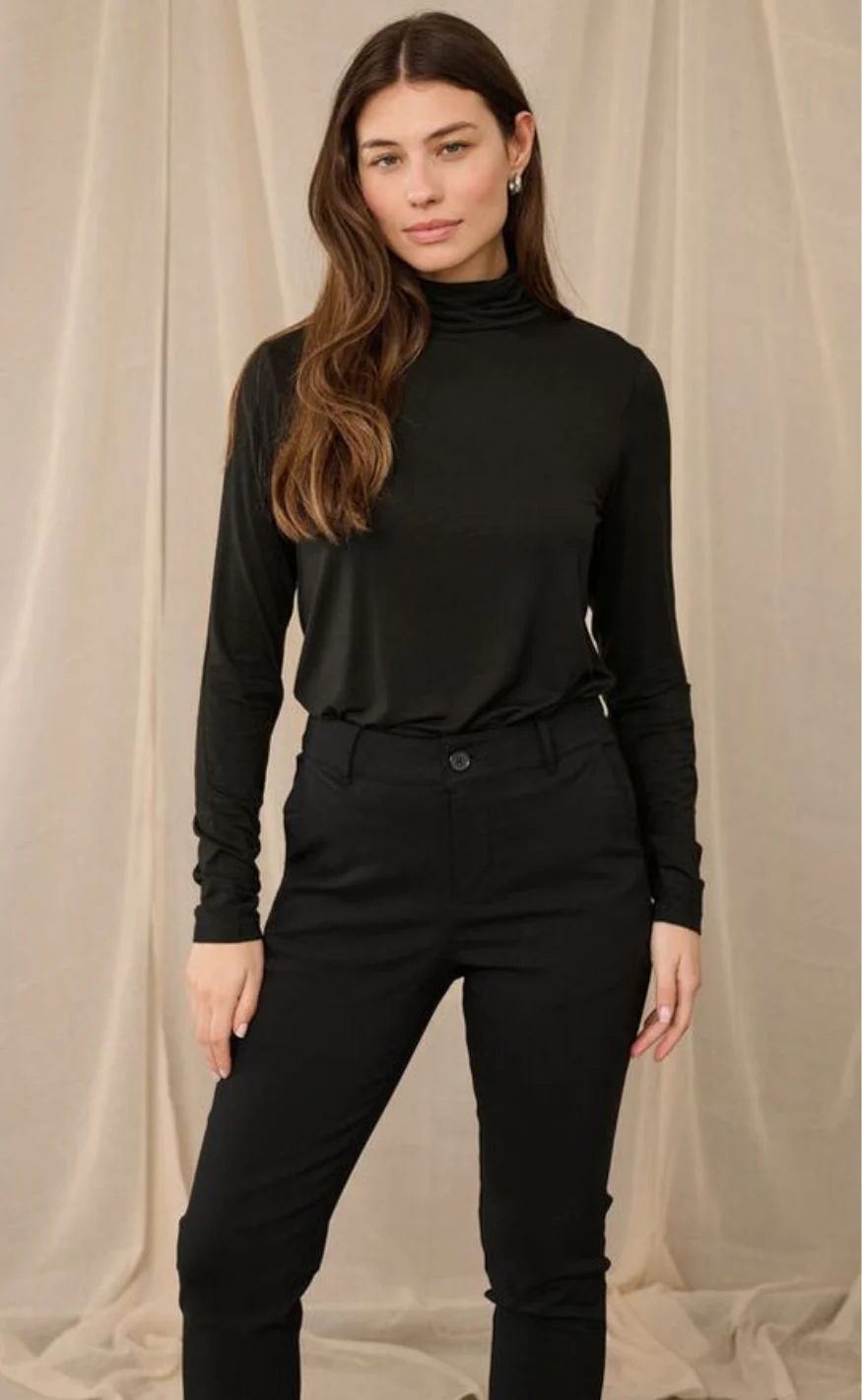 Culture Bluse - Poppy Rollneck - Black - Image 6