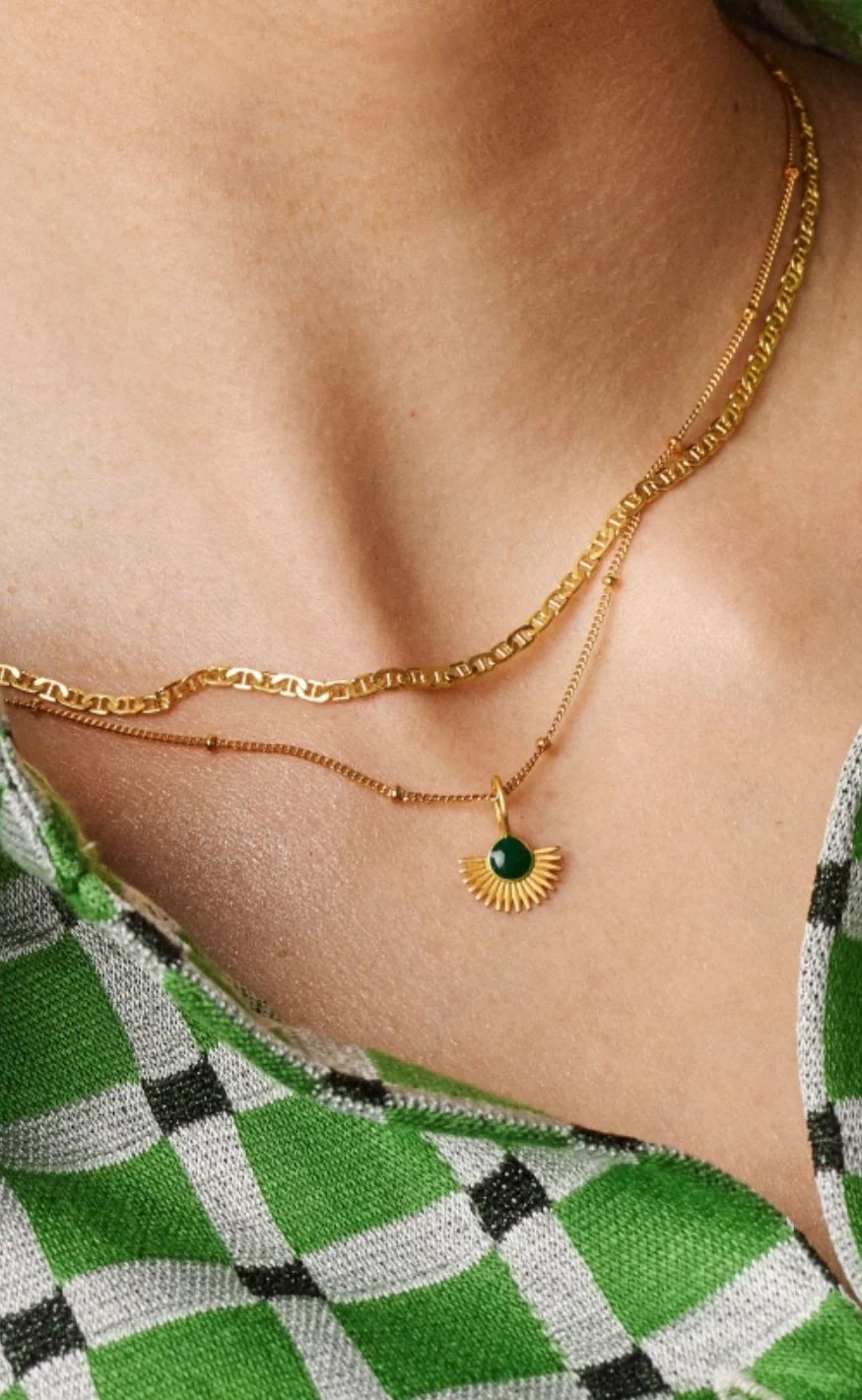 ENAMEL Copenhagen Halskæde - Soleil - Petrol Green