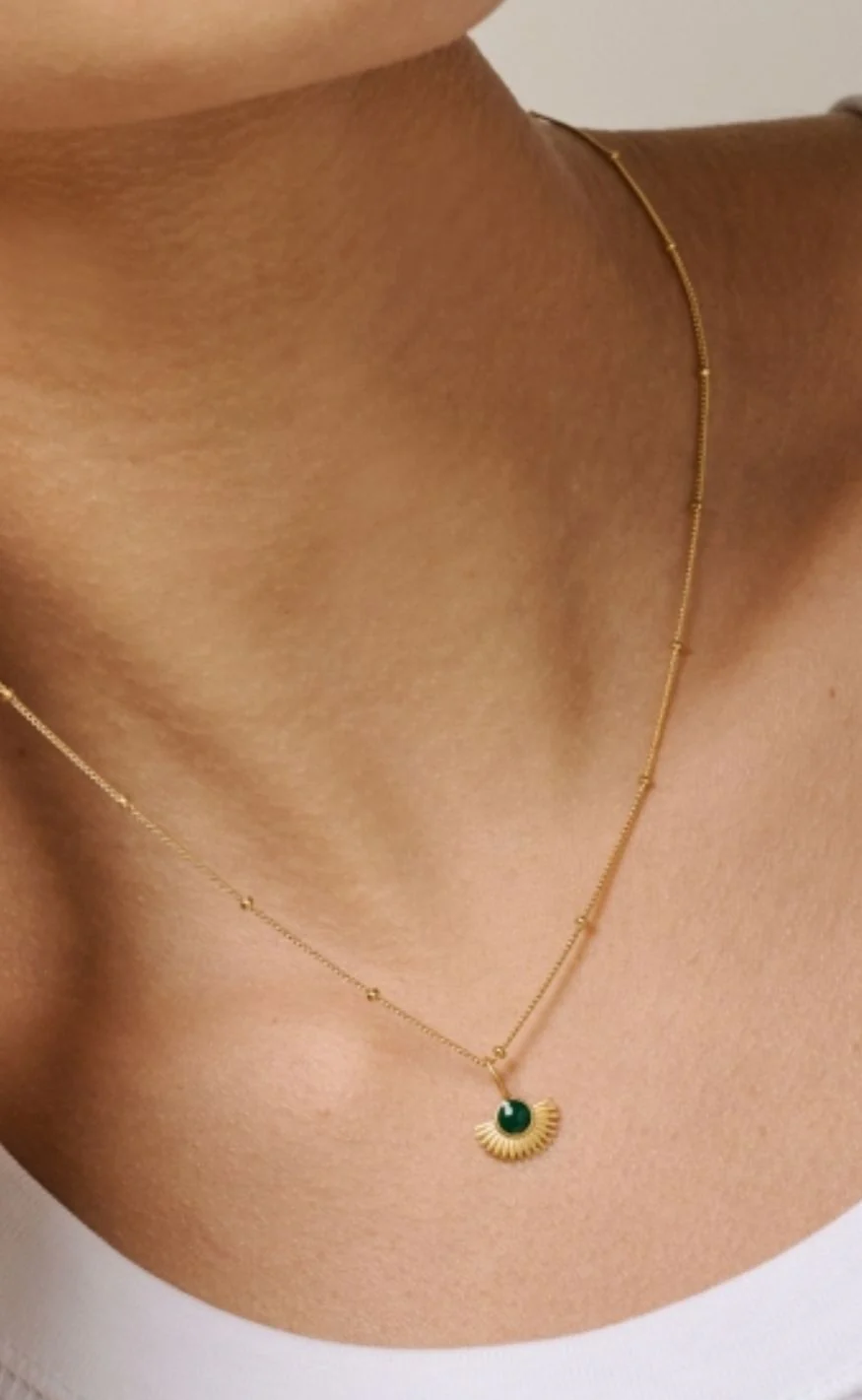 ENAMEL Copenhagen Halskæde - Soleil - Petrol Green - Image 4