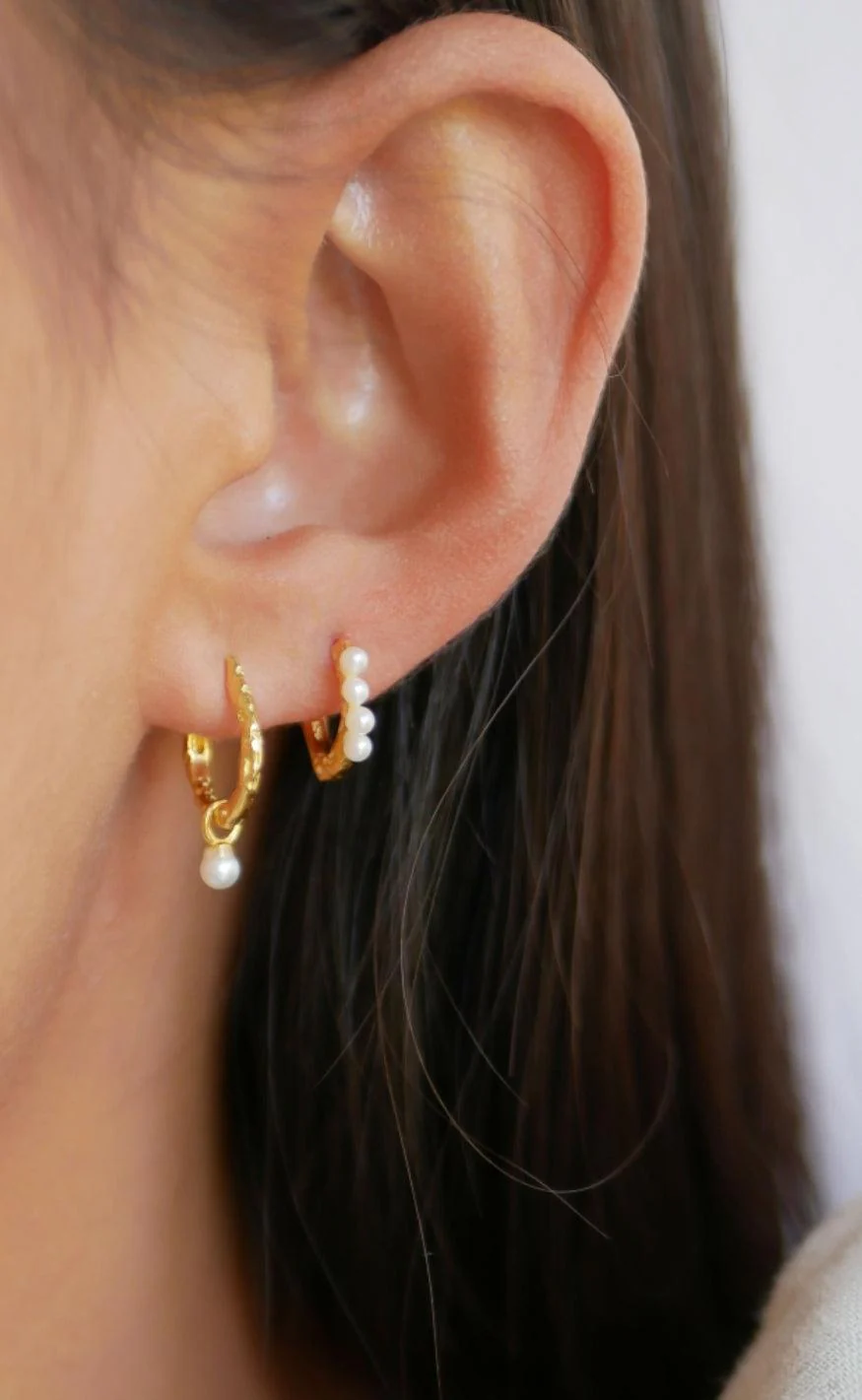 ENAMEL Copenhagen Øreringe - Belle Pearl - Gold Colour - Image 3