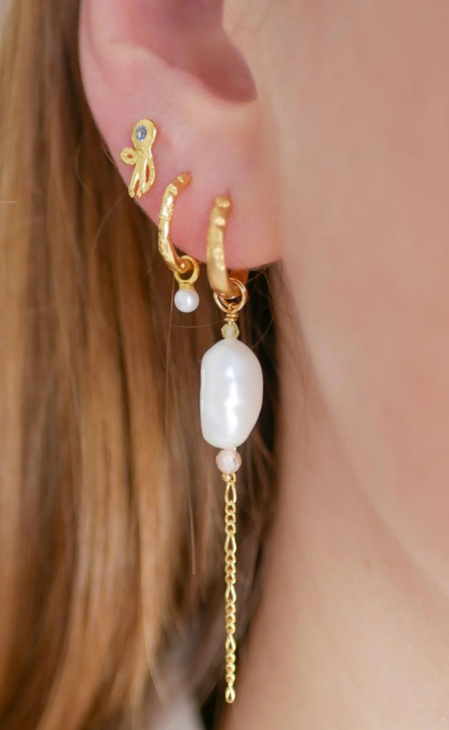 ENAMEL Copenhagen Øreringe - Belle Pearl - Gold Colour - Image 4