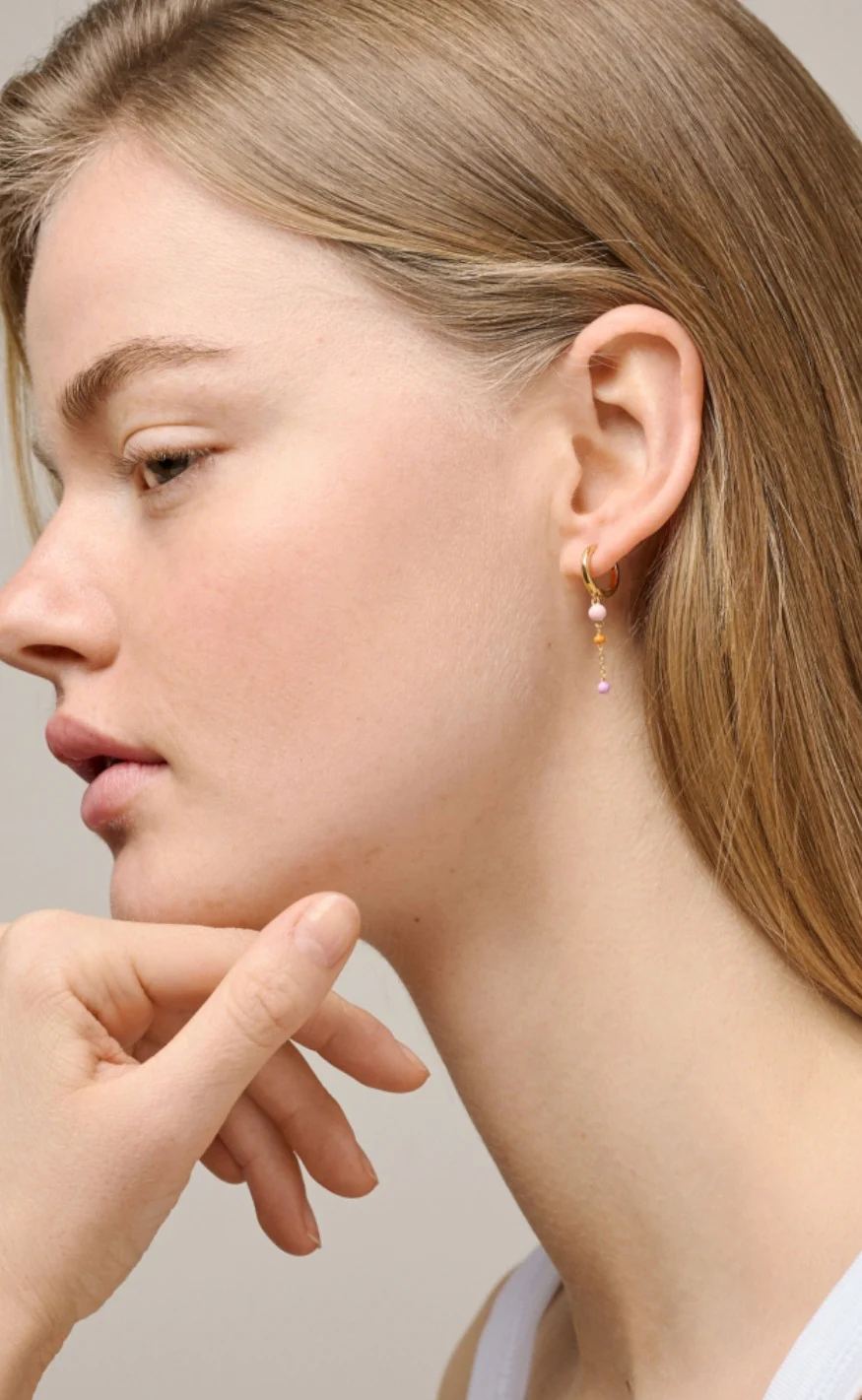 ENAMEL Copenhagen Øreringe - Lola Bold Hoops - Blush - Image 3