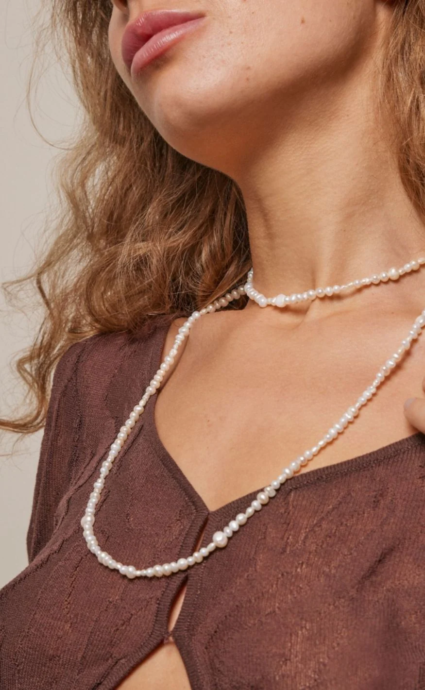 Enamel Halskæde - Sonja - Pearl - Image 4