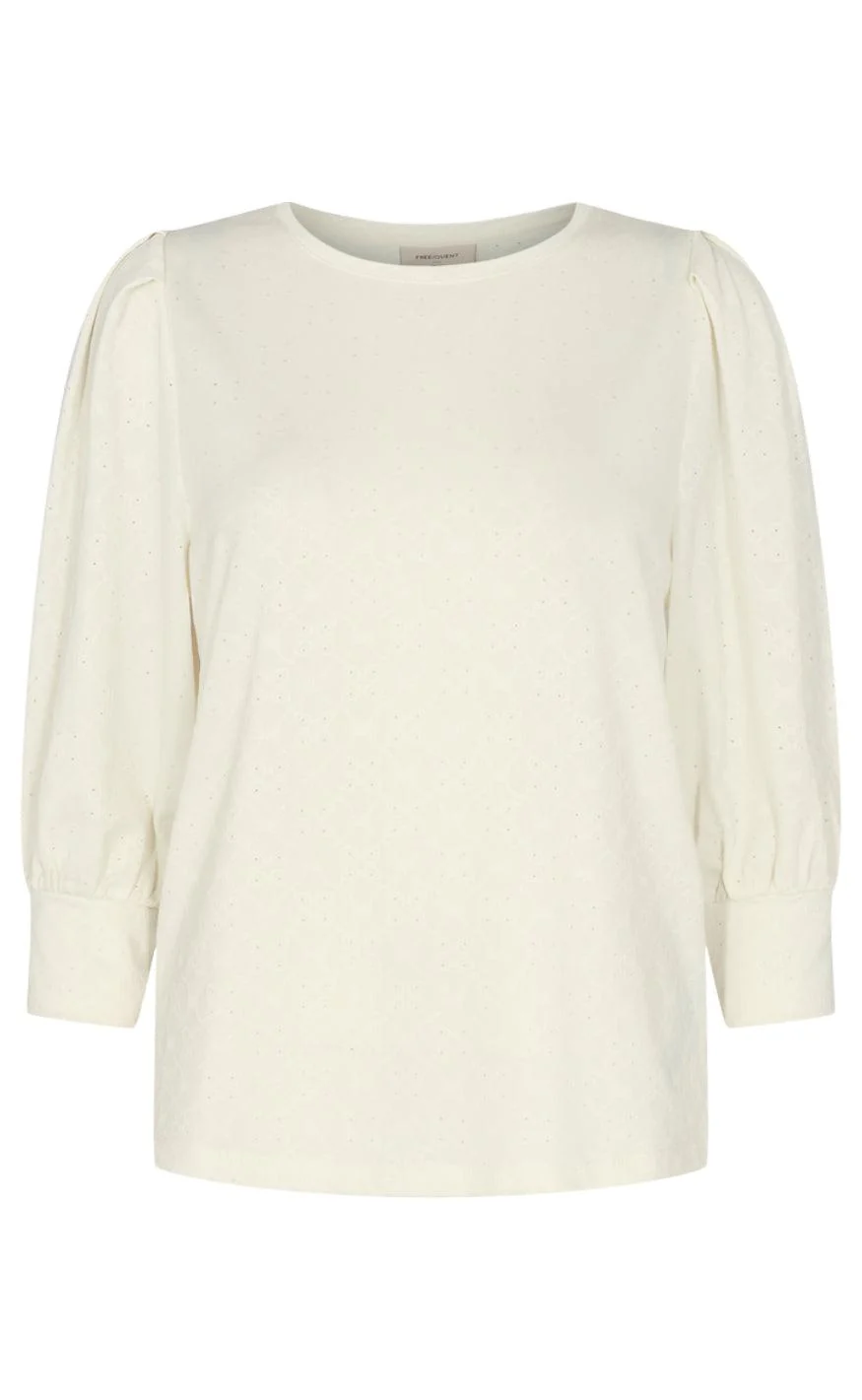 Freequent Bluse - Blond - Off. White