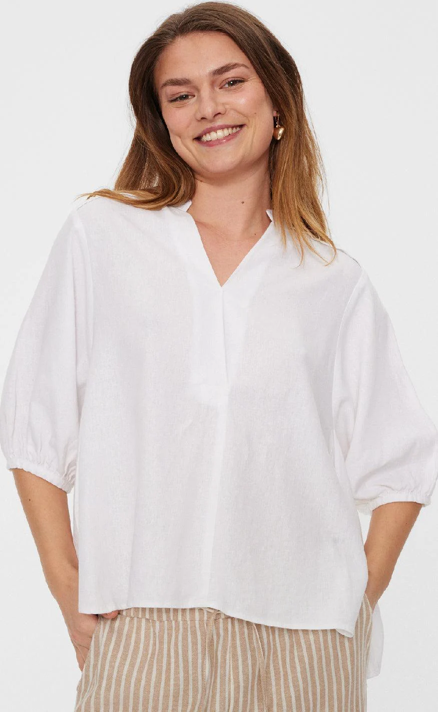 Freequent Bluse - Lava 204290 - Brilliant White - Image 6