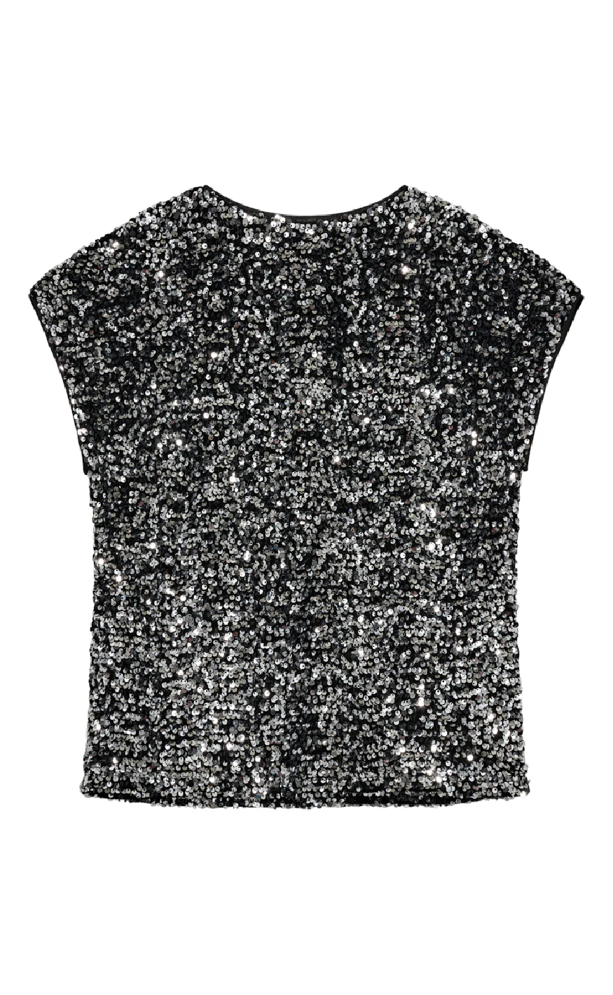 Freequent Bluse - Lune - Black w. Silver - Image 3