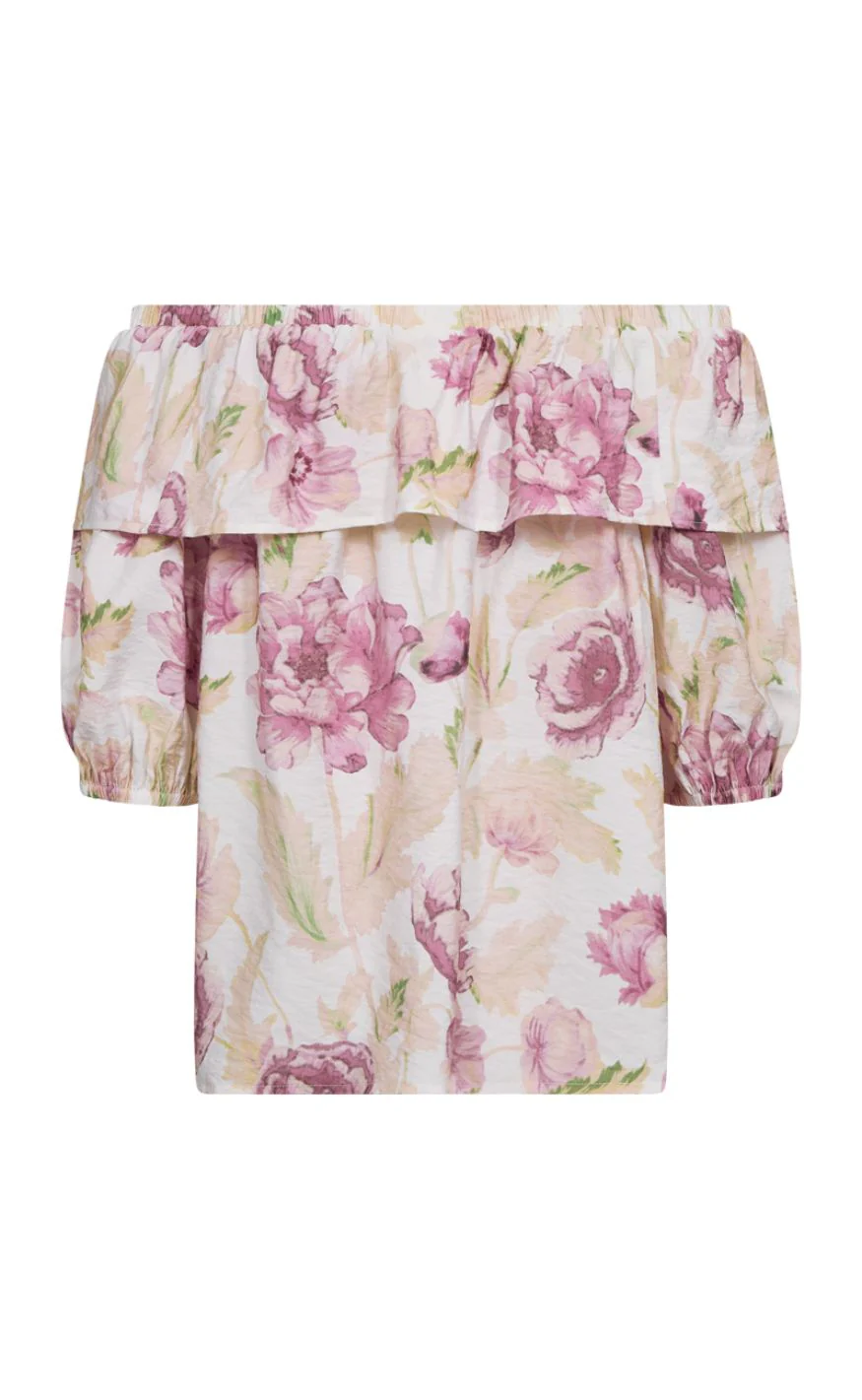 Freequent Bluse - Maise - Brilliant White w. Ballerina - Image 2