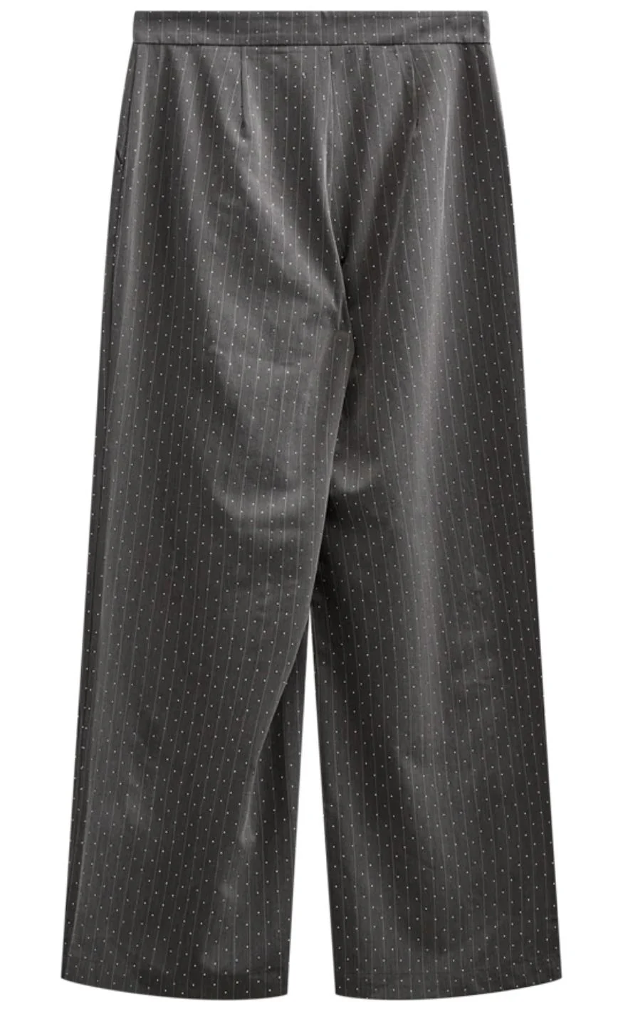 Freequent Bukser - Widy - Dark Grey Mel w Star Off-white - Image 3