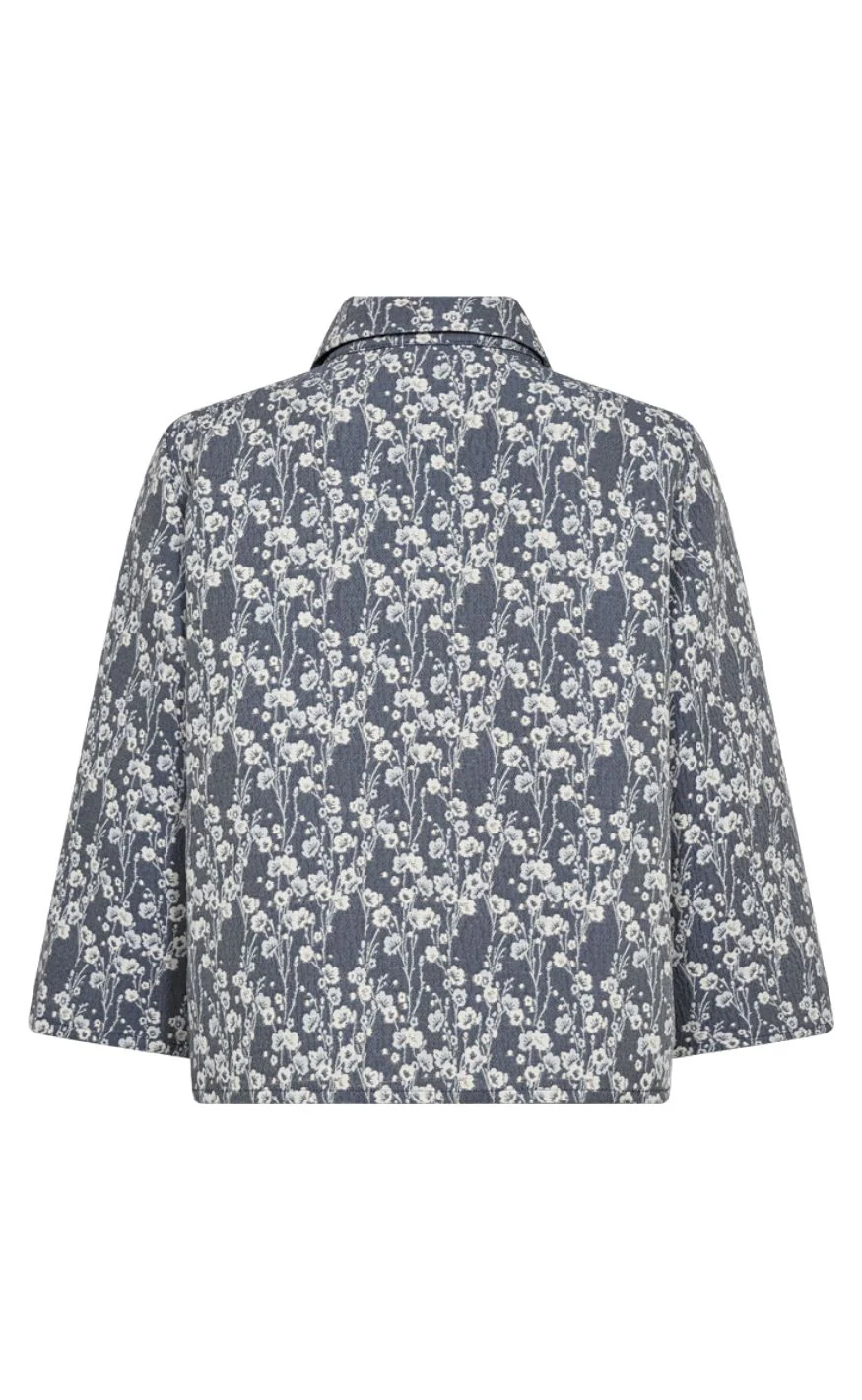 Freequent Jakke - Fally - Vintage Indigo w. Star Off-white - Image 4