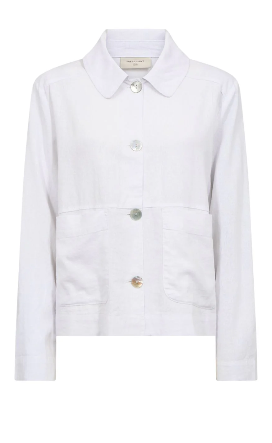 Freequent Jakke - Lava Button - Brilliant White - Image 2