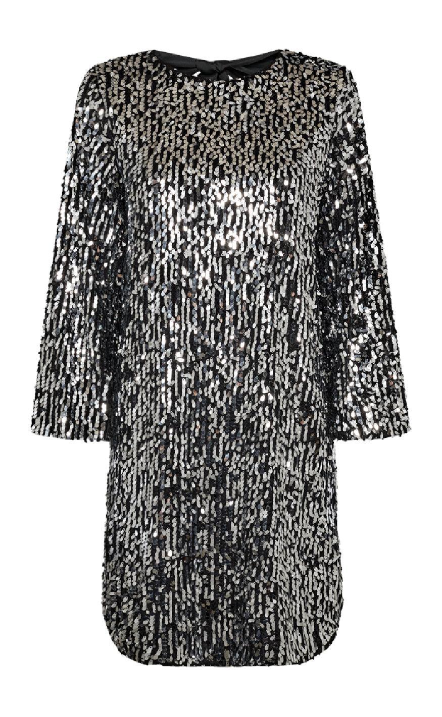 Freequent Kjole - Eve - Silver w. Black - Image 3
