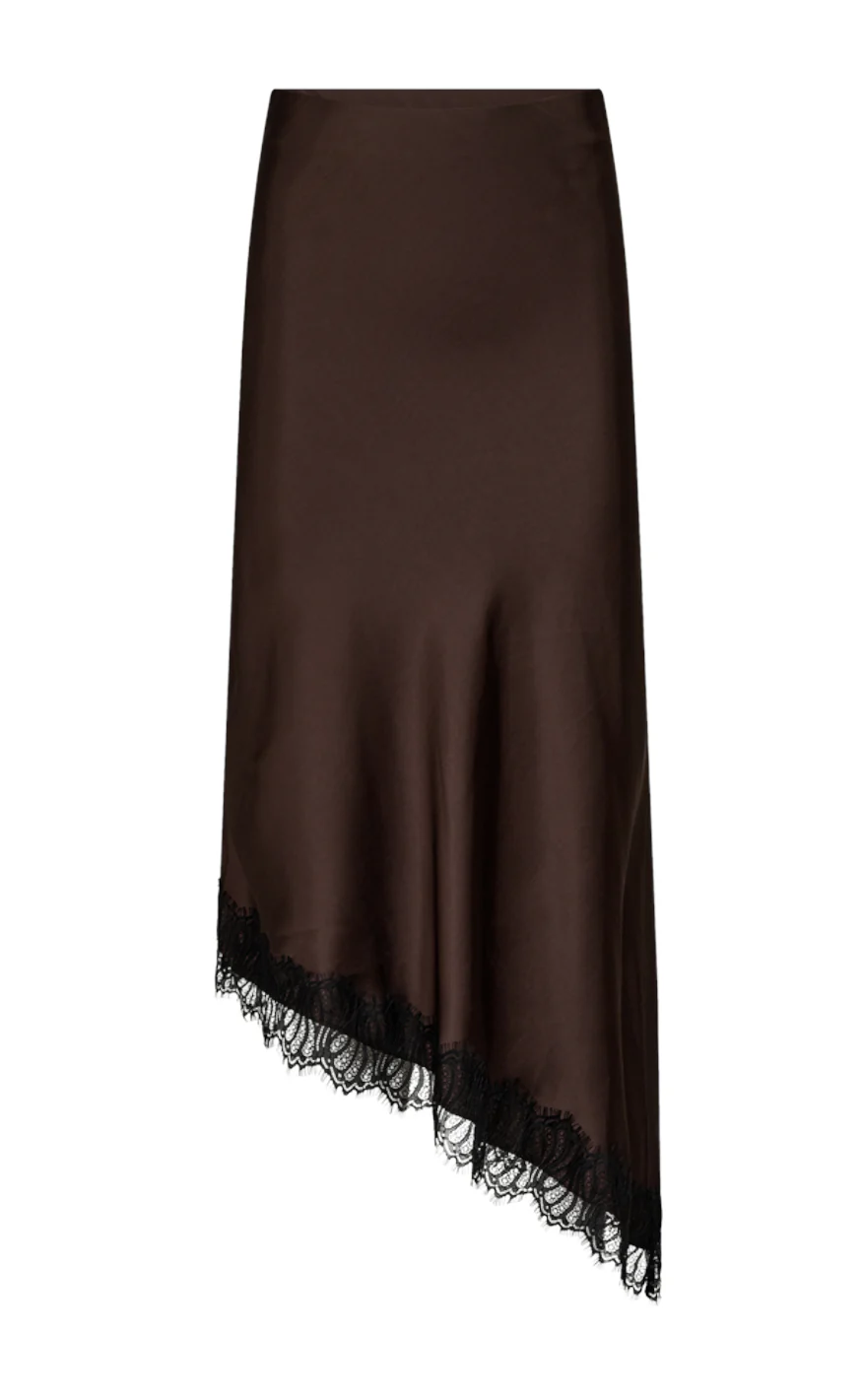 Freequent Nederdel - Dova - Coffee Bean w. Black - Image 2