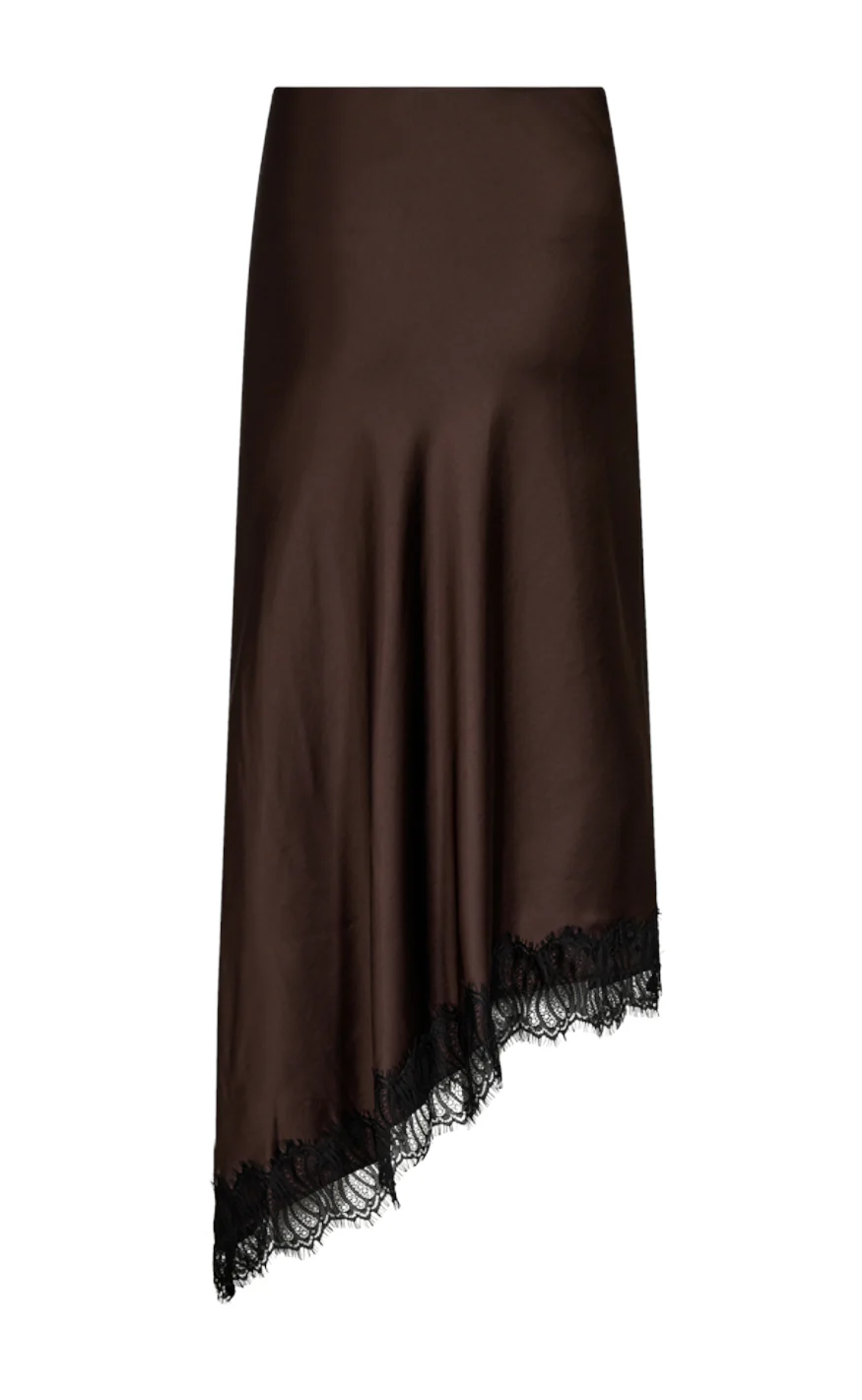 Freequent Nederdel - Dova - Coffee Bean w. Black - Image 5