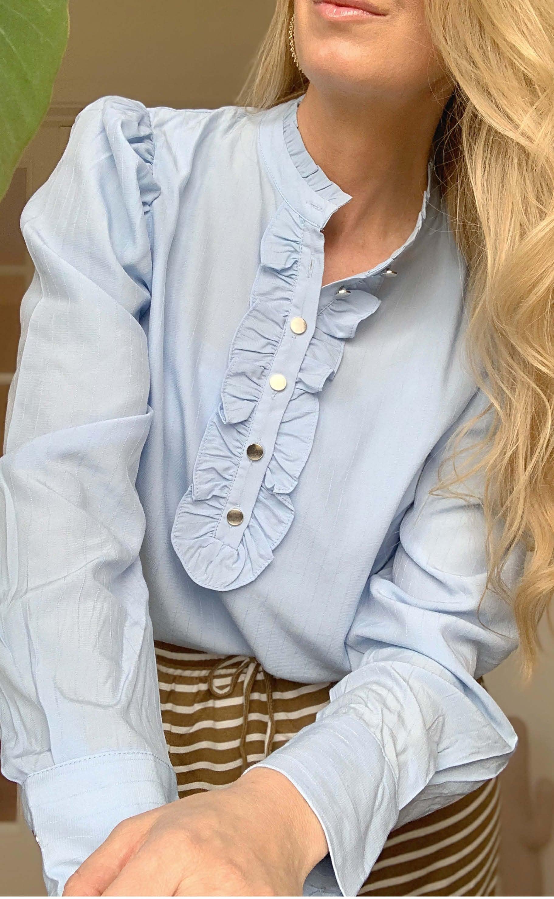 Freequent Skjorte - April - Forever Blue / Chambray Blue - Image 6