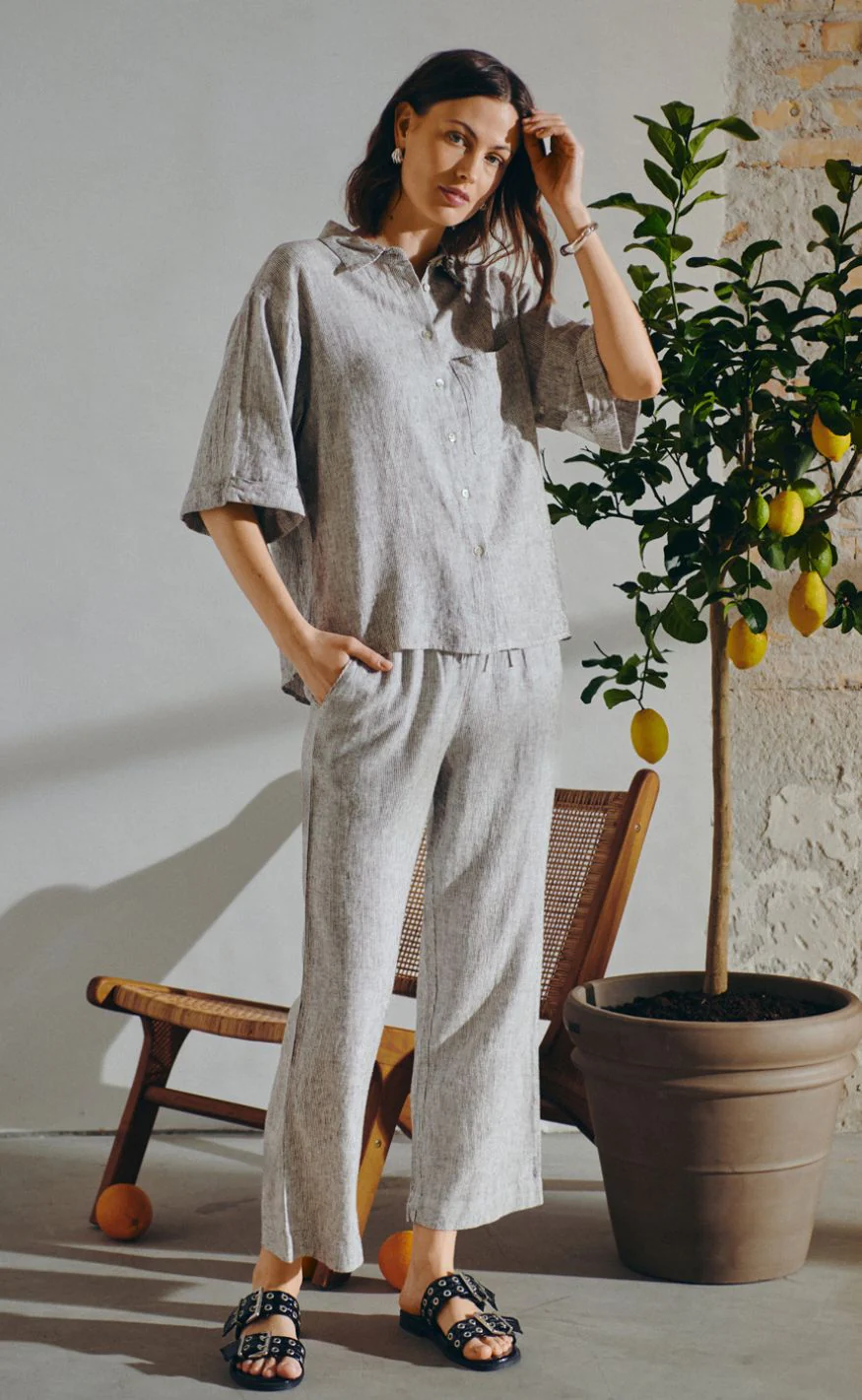 Freequent Skjorte - Lava - Coffee Bean w. Star Off-white - Image 11