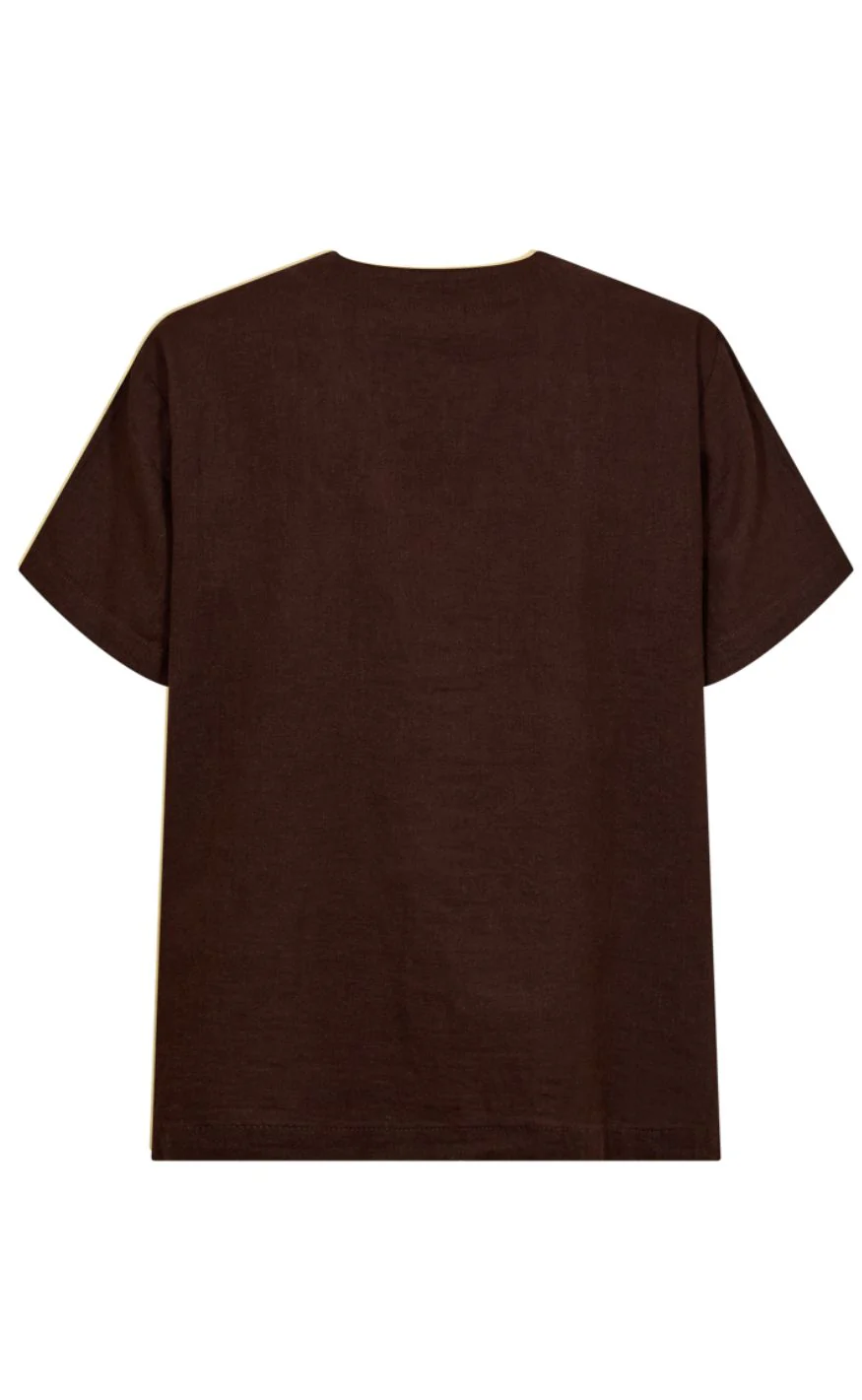 Freequent Skjorte - Lava SS V-neck - Coffee Bean - Image 2
