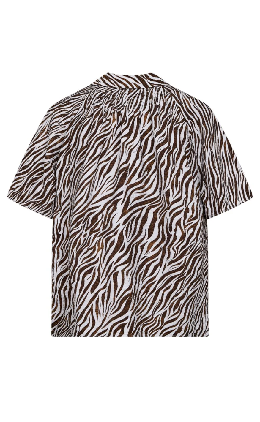Freequent Skjorte - Mele - Brilliant White w. Coffee Bean - Image 4