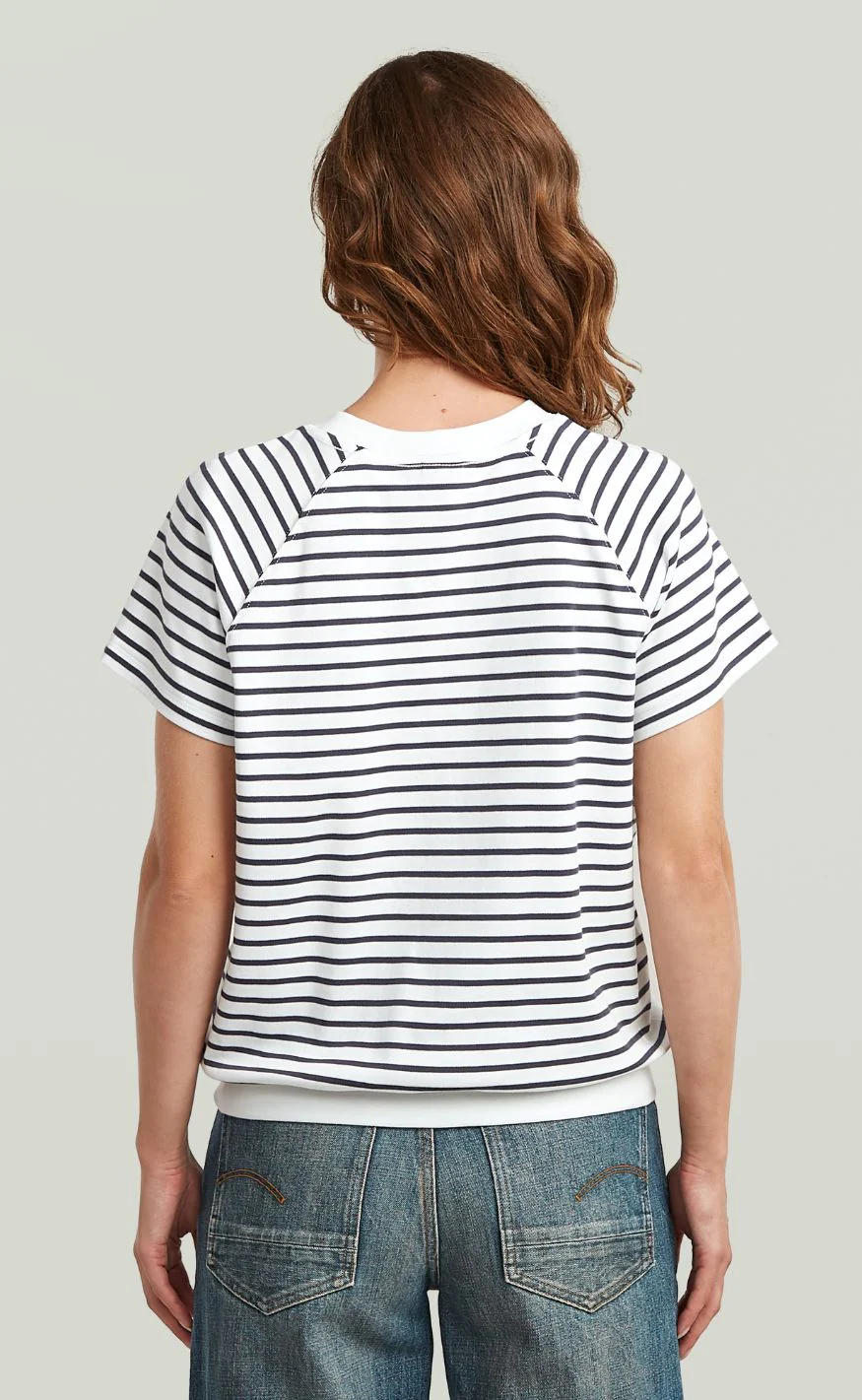 G-STAR T-shirt - Raglan r t wmn - Lt Chalk/India Ink Stripe - Image 8
