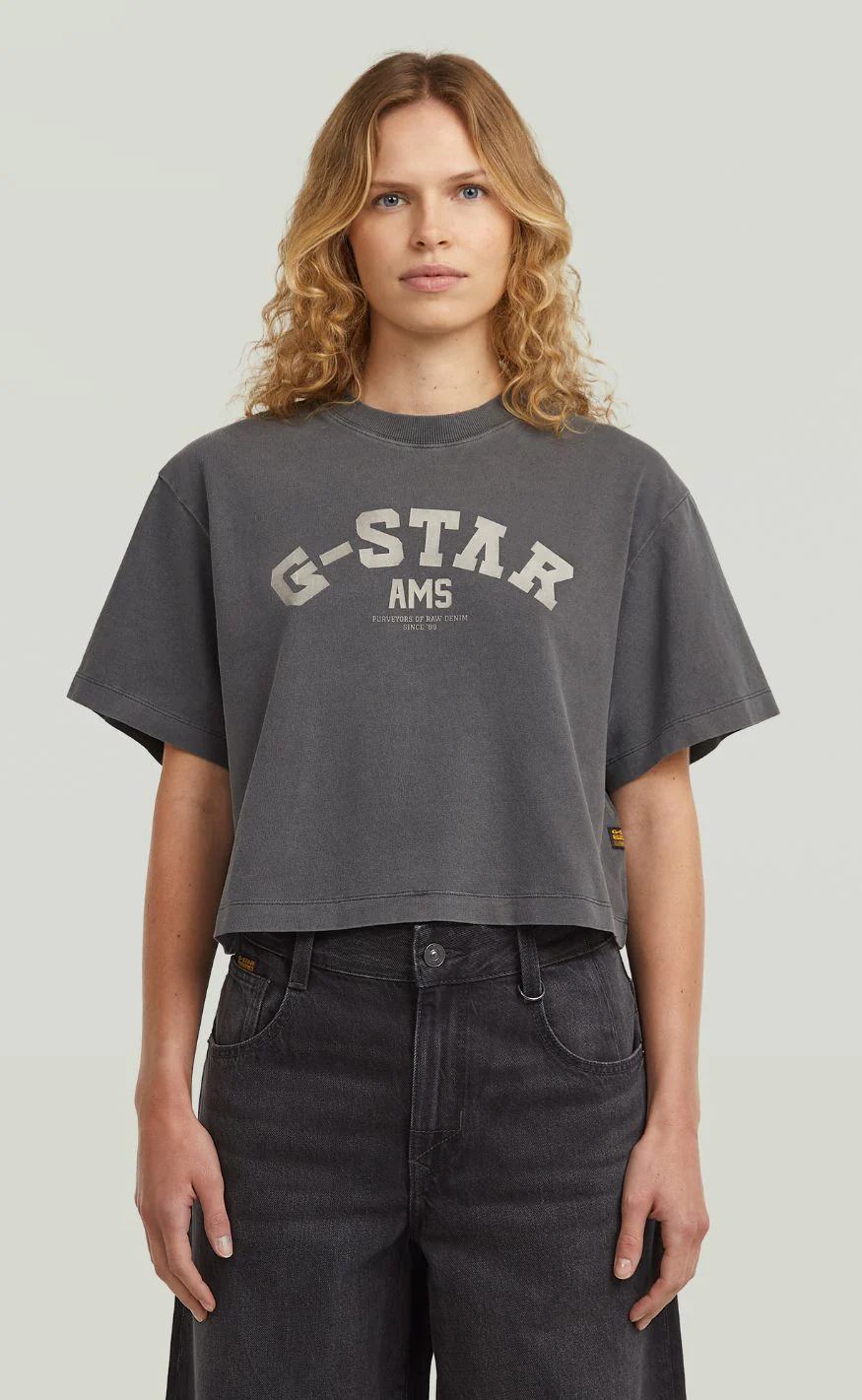 G-STAR T-shirt - Washed boxy wmn - DK Black GD
