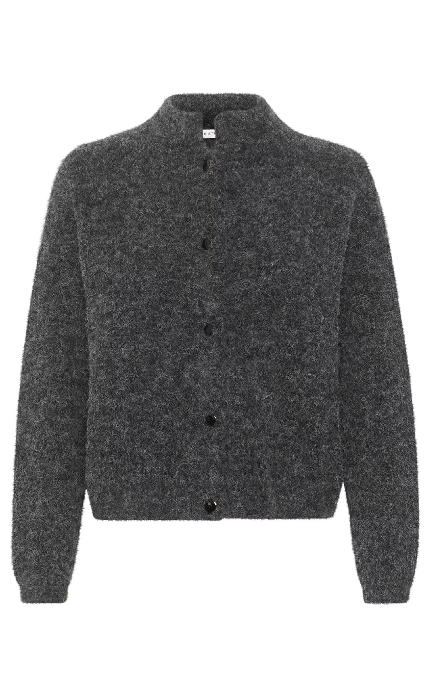 Gestuz Cardigan - Alpha - Charcoal Melange - Image 2