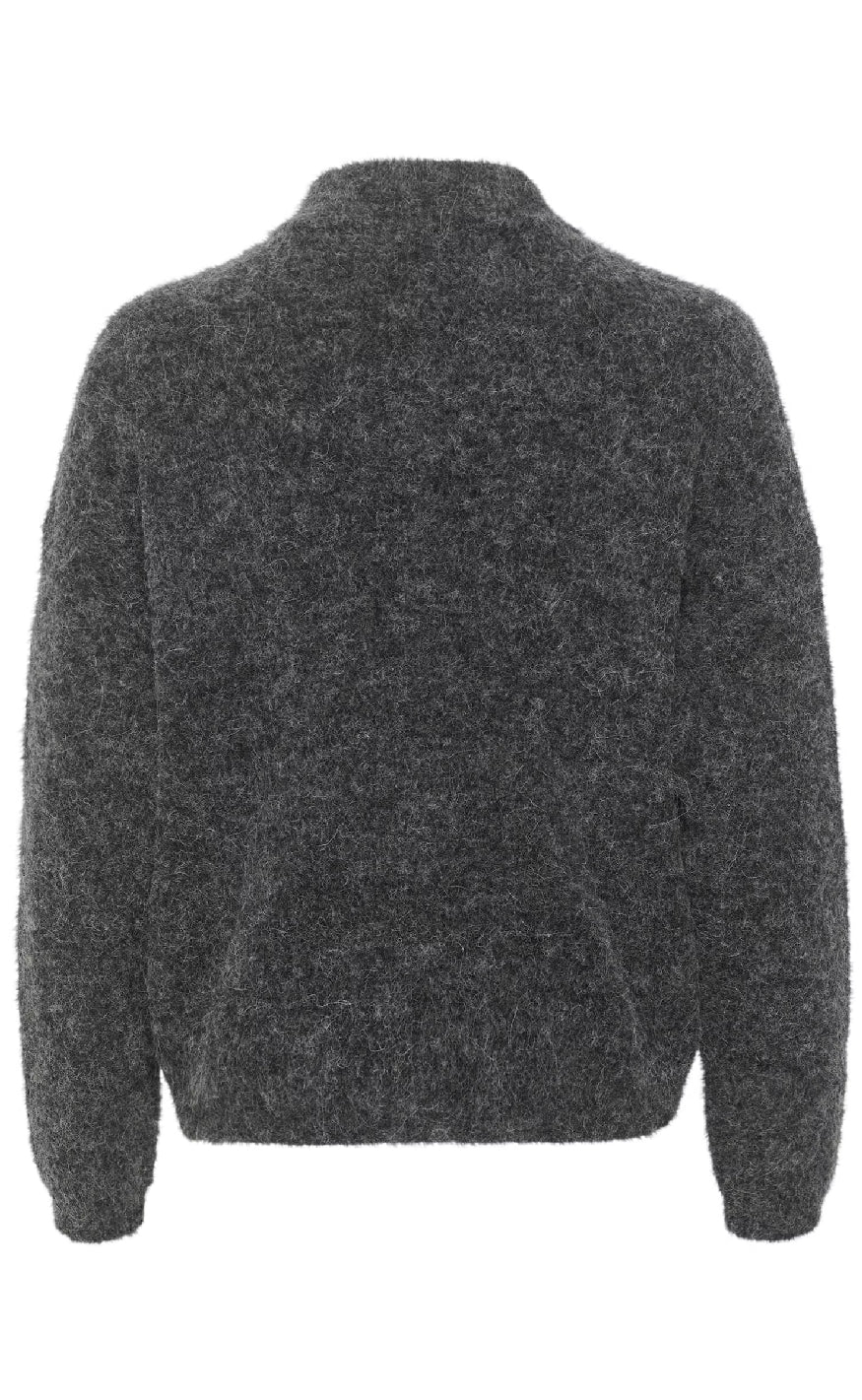 Gestuz Cardigan - Alpha - Charcoal Melange - Image 3