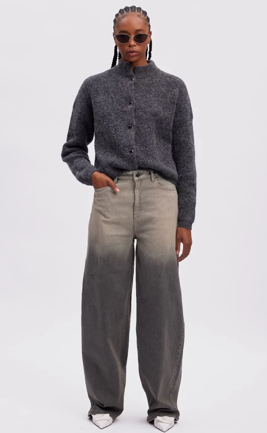 Gestuz Cardigan - Alpha - Charcoal Melange - Image 4