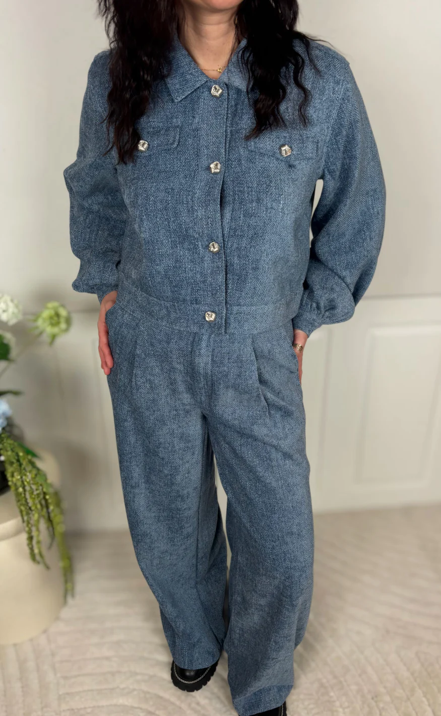 Gestuz Bukser - Vally Wide - Denim Blue - Image 10