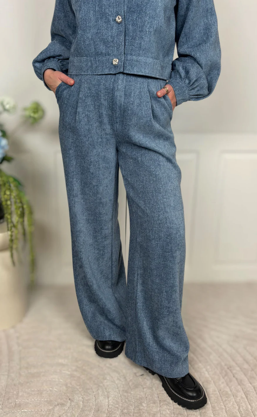 Gestuz Bukser - Vally Wide - Denim Blue - Image 4