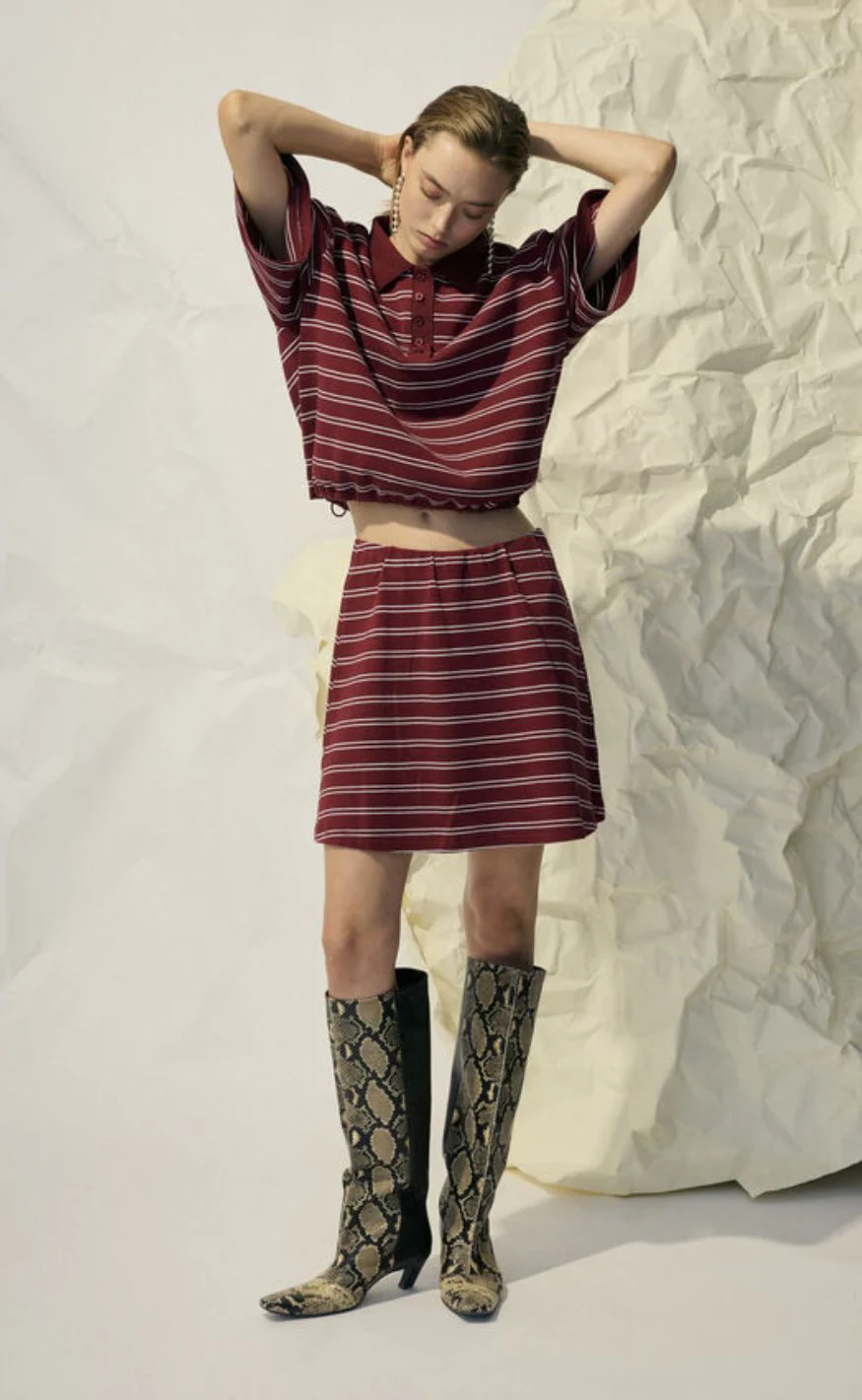 Gestuz Nederdel - Pilova - Cabernet Striped - Image 3