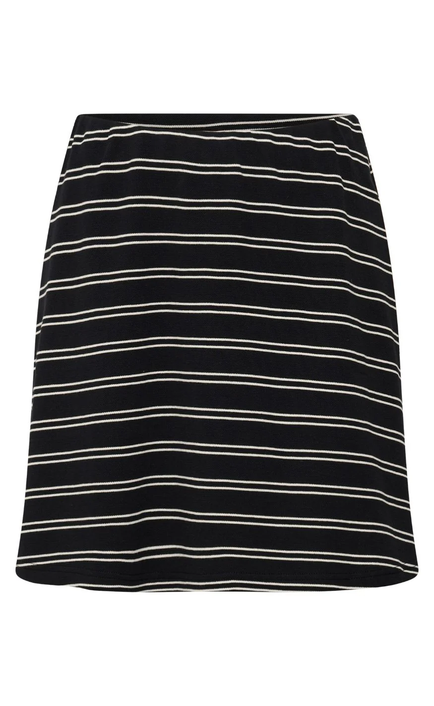 Gestuz Nederdel - Pilova Polo - Black White Striped
