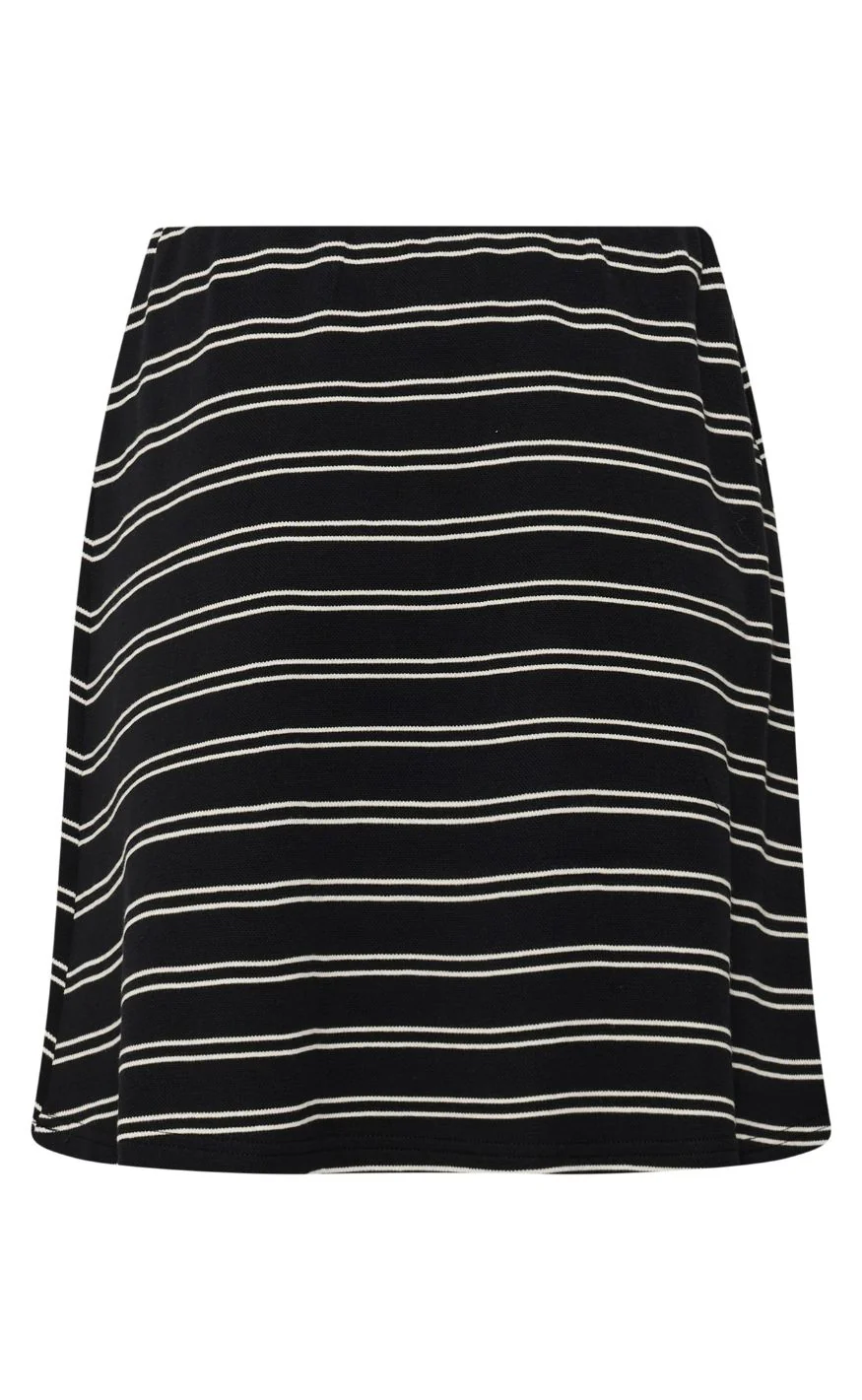Gestuz Nederdel - Pilova Polo - Black White Striped - Image 3