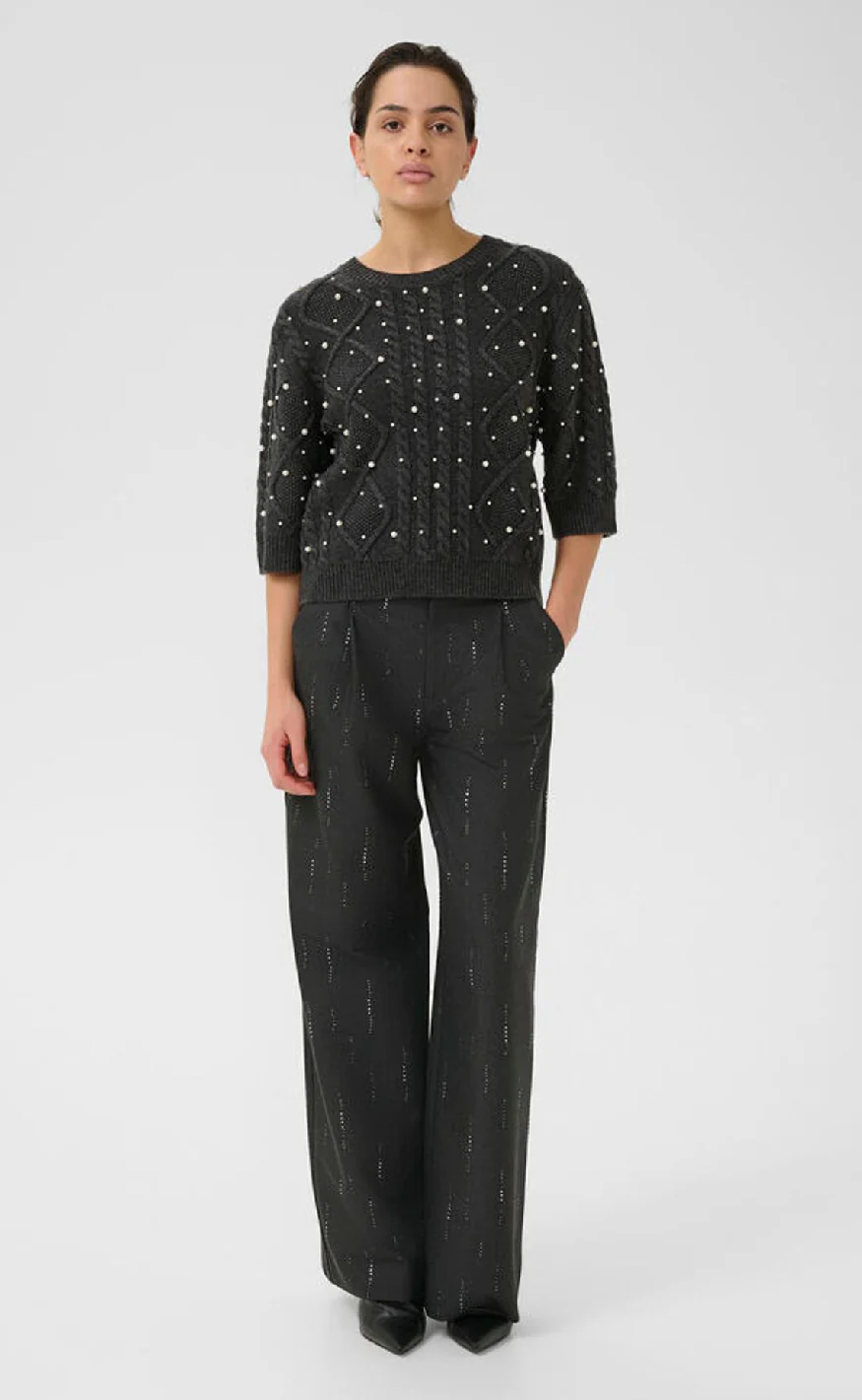 Gestuz Pullover - Taiba - Dark Grey Melange - Image 5