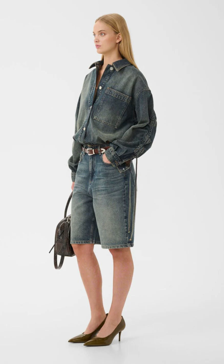 Gestuz Shorts - Susara - Blue/Green Wash - Image 4