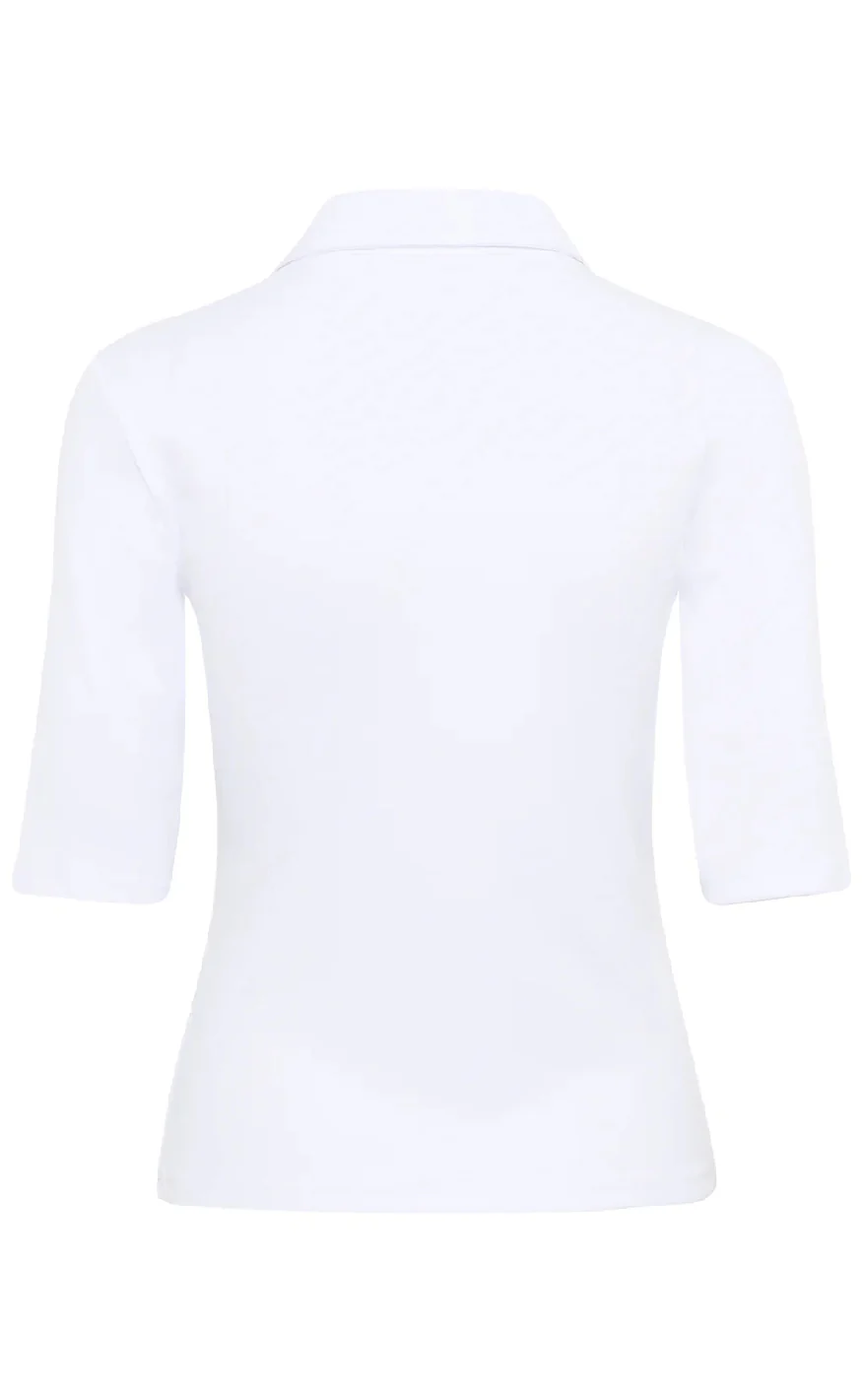Gestuz Bluse - Drew Polo - Bright White - Image 3