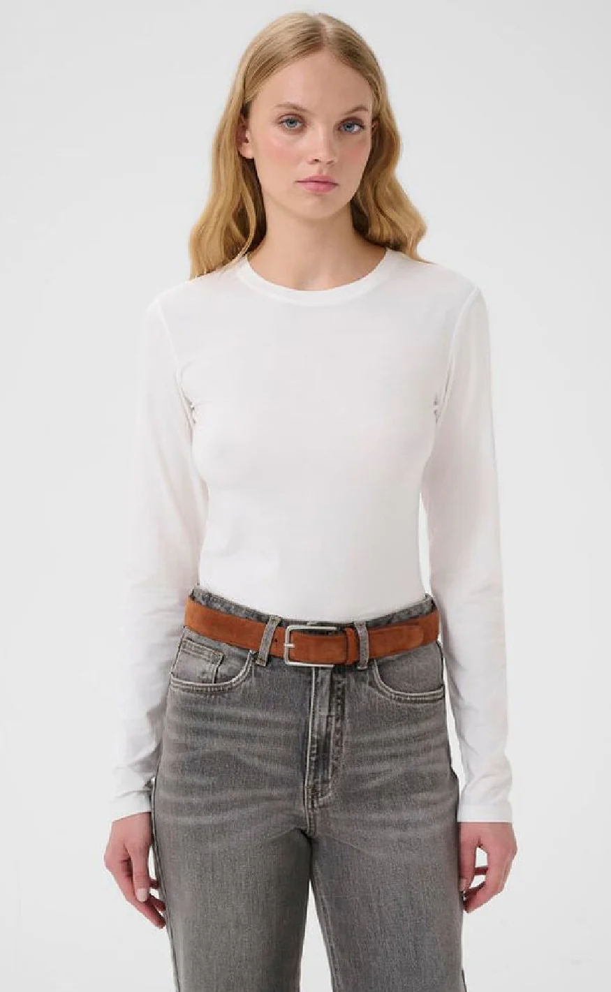 Gestuz T-Shirt - Mida LS - Egret - Image 3