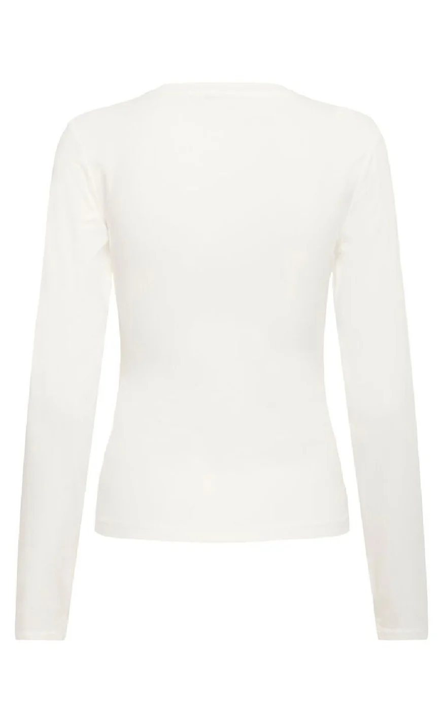 Gestuz T-Shirt - Mida LS - Egret - Image 4