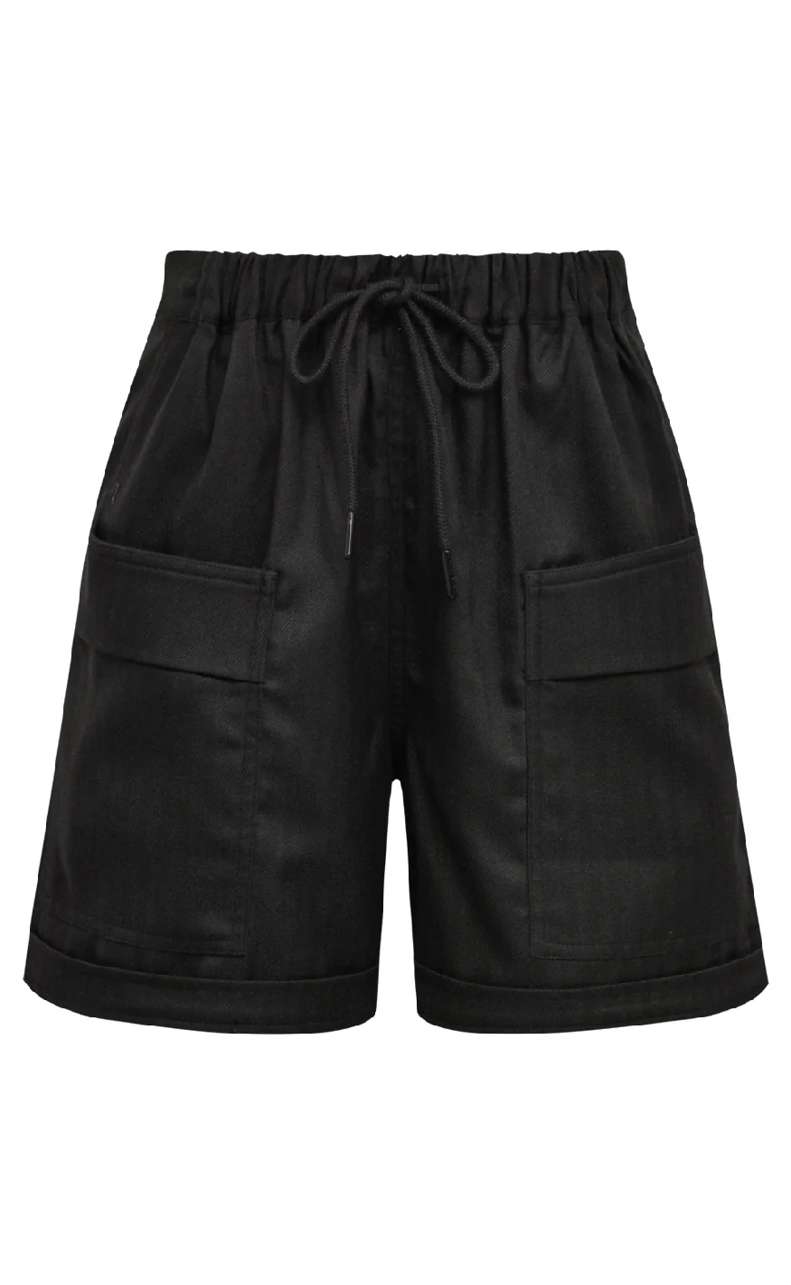 Gossia Shorts - Thilla Herringbone - Black