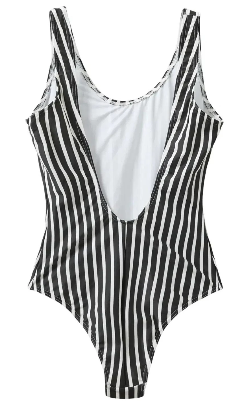 H2O Badedragt - Stripe Swim - Black - Image 3
