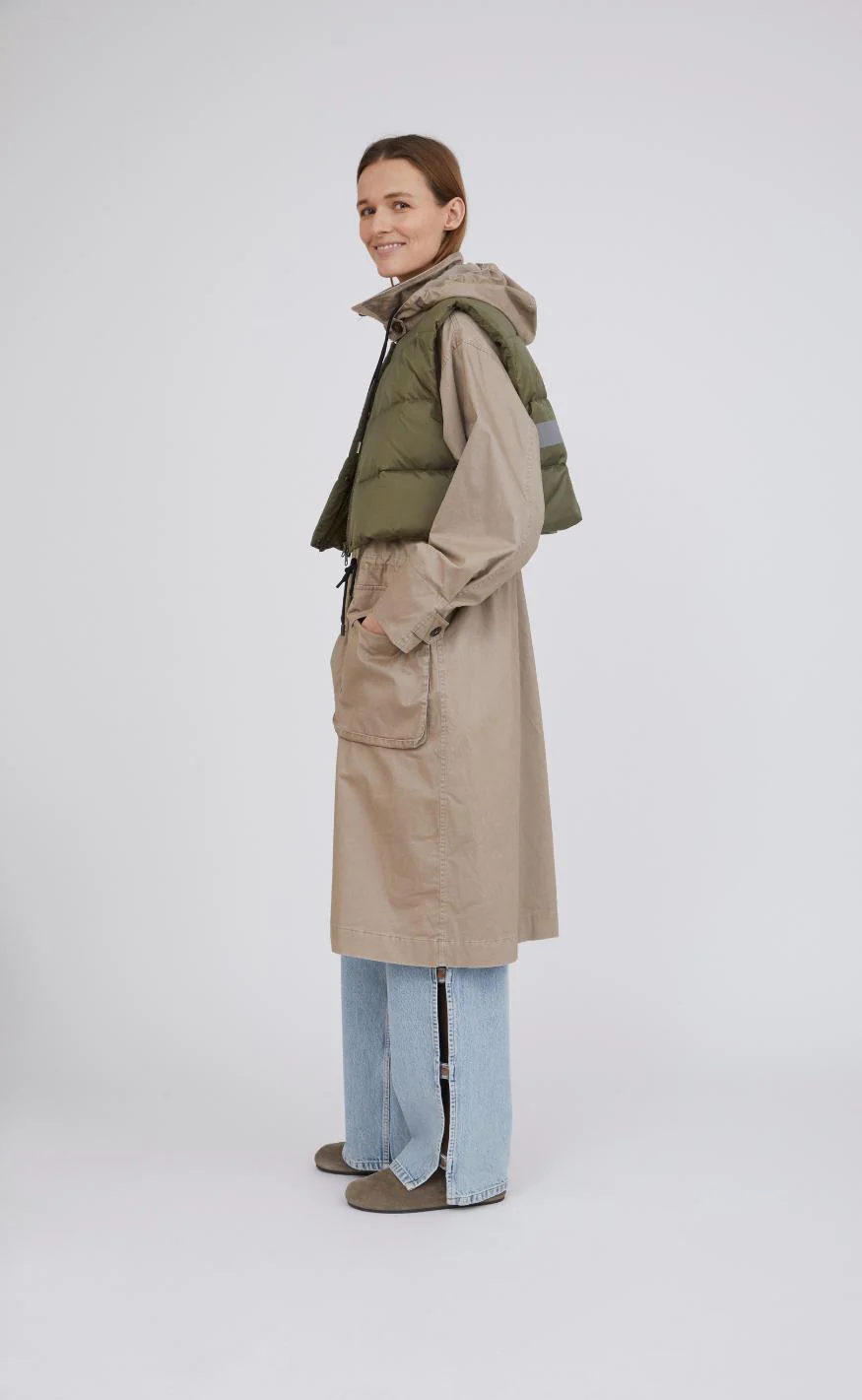 H2O Fagerholt Jakke - Sherlock - Sand/Dark Green Moss - Image 5