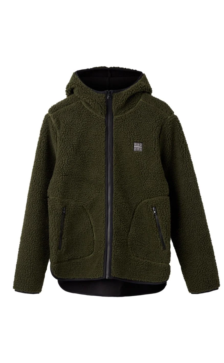 H2O Jakke - Langli Hooded Pile - Army - Image 2
