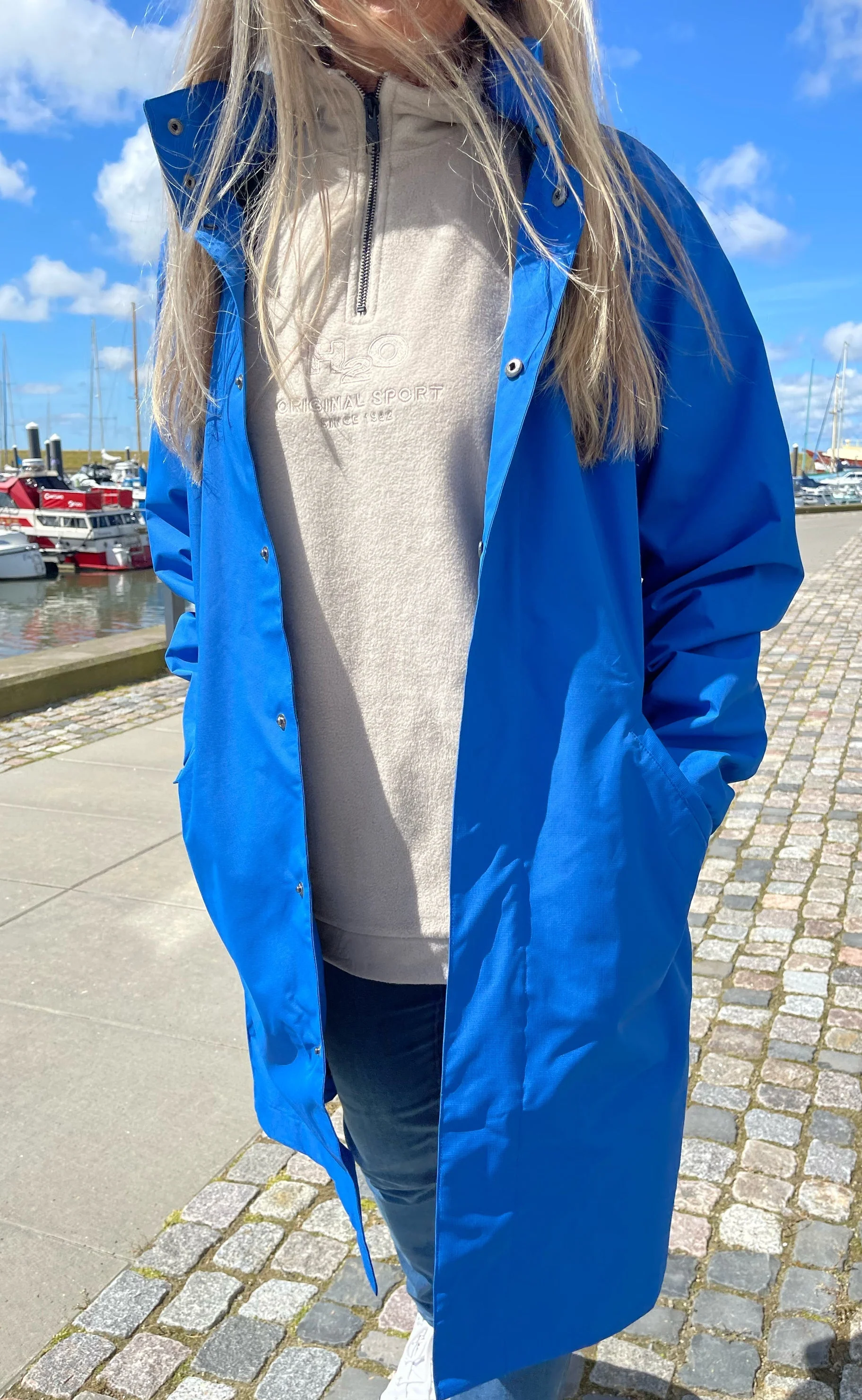 H2O Regnjakke - Rømø Long Unisex - Blue - Image 5