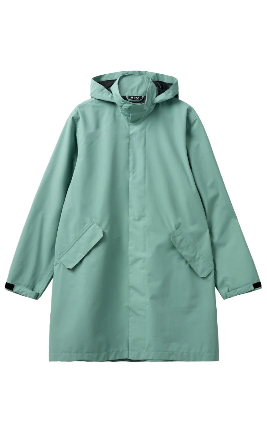 H2O Regnjakke - Rømø Long Unisex - Sea Grass