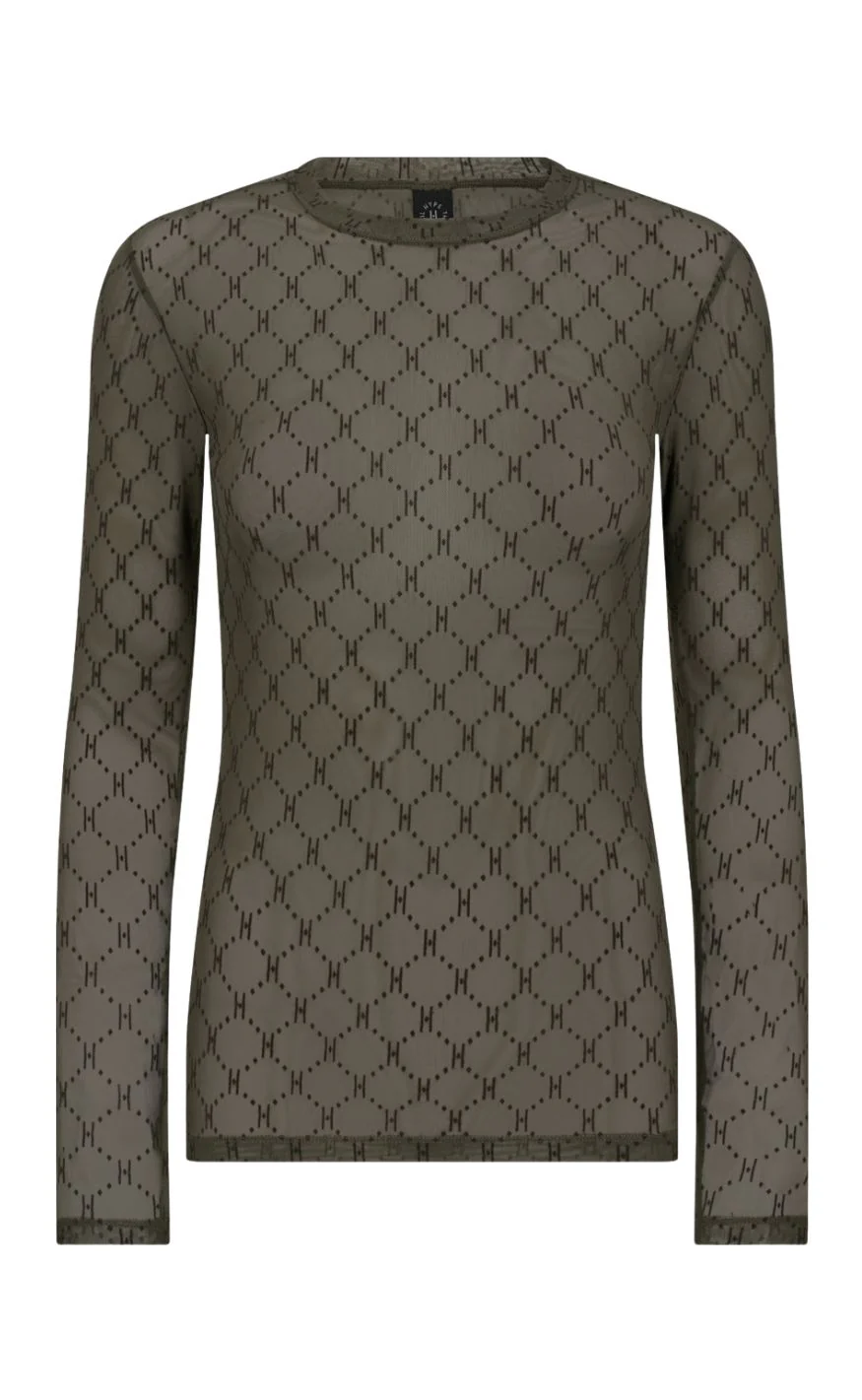 Hype the Detail Bluse - Mesh 14 - Green